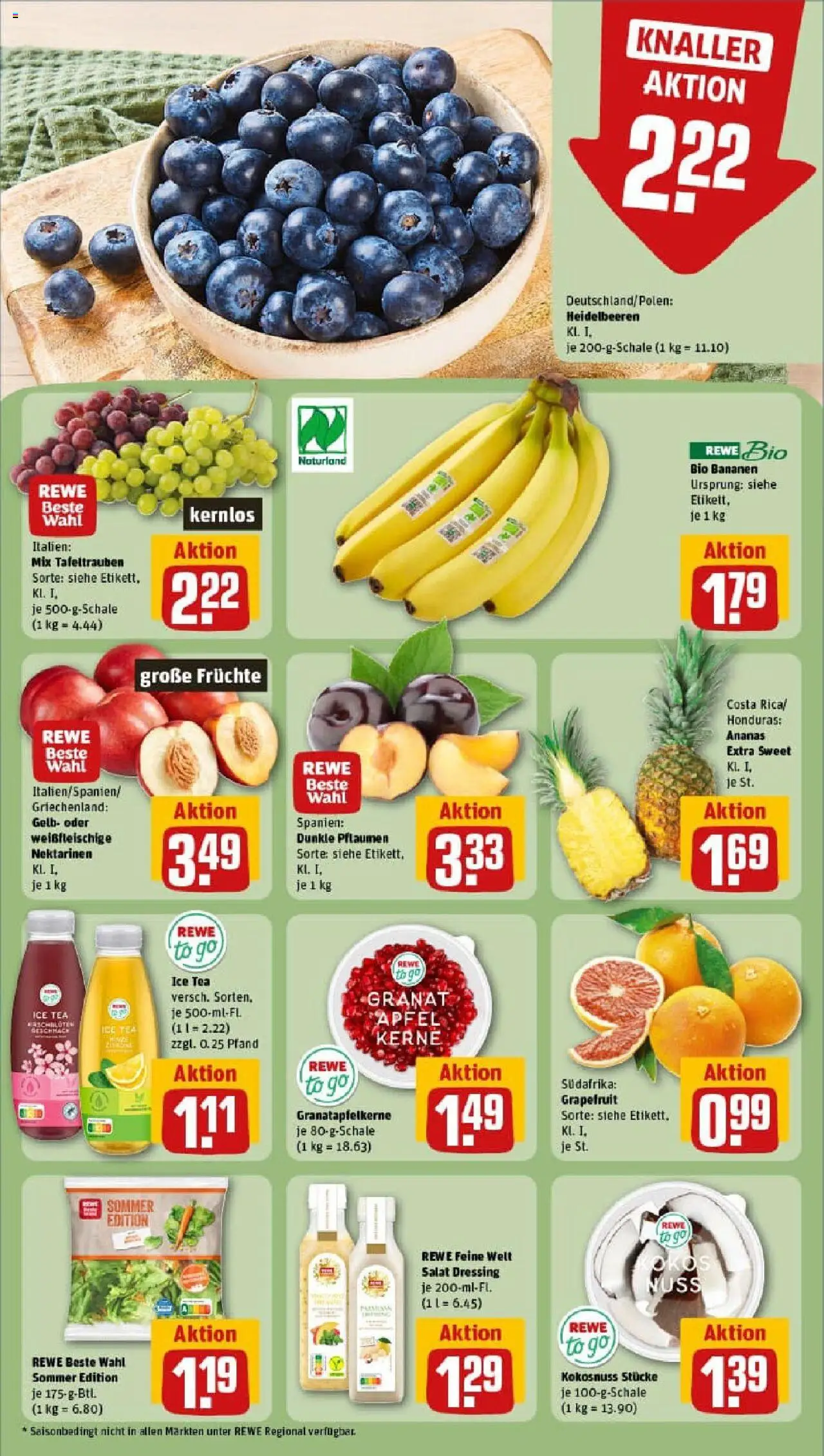 Rewe prospekt Mannheim / Rheinau	 - gültig ab dem 03.08.2025 | Seite: 6 | Produkte: Pflaumen, Nektarinen, Dressing, Bananen