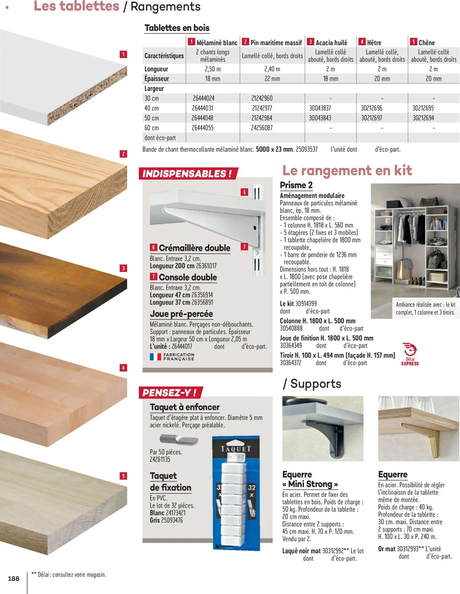 {H1} | Page: 188 | Produits: Tablette, Poids, Colle, Huile