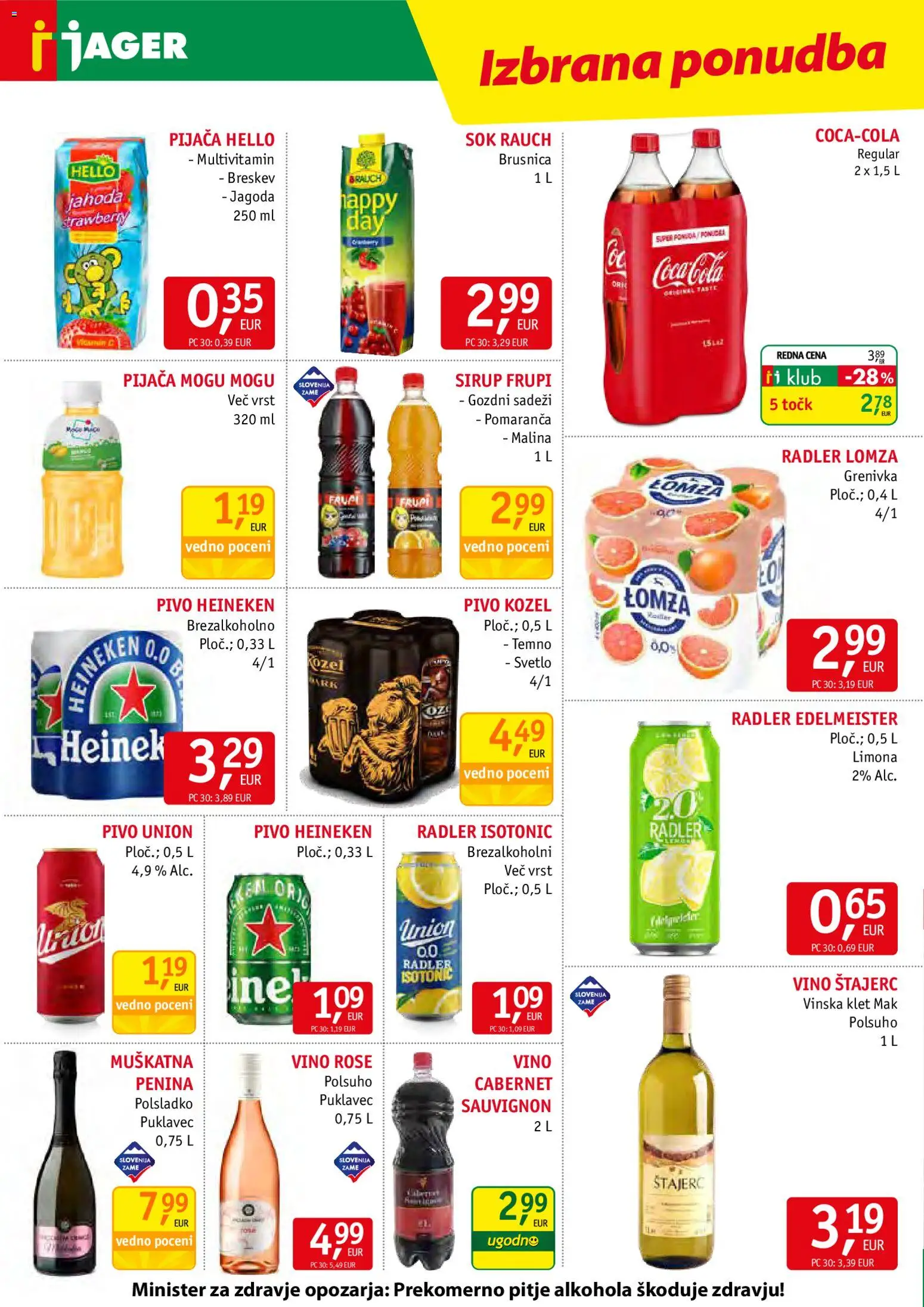 Novi Jager katalog ponudbe – veljaven od 08.04.2026 | Stran: 12 | Izdelki: Falafel, Radler, Vino, Pivo