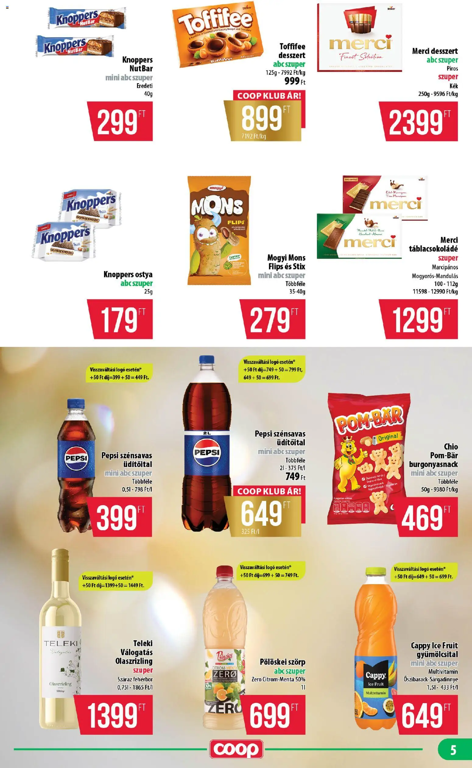 COOP akciós ujság - amely érvényes a következő dátumtól: 22.01.2026 | Oldal: 5 | Termékek: Szörp, Gyümölcsital, Toffifee, Multivitamin