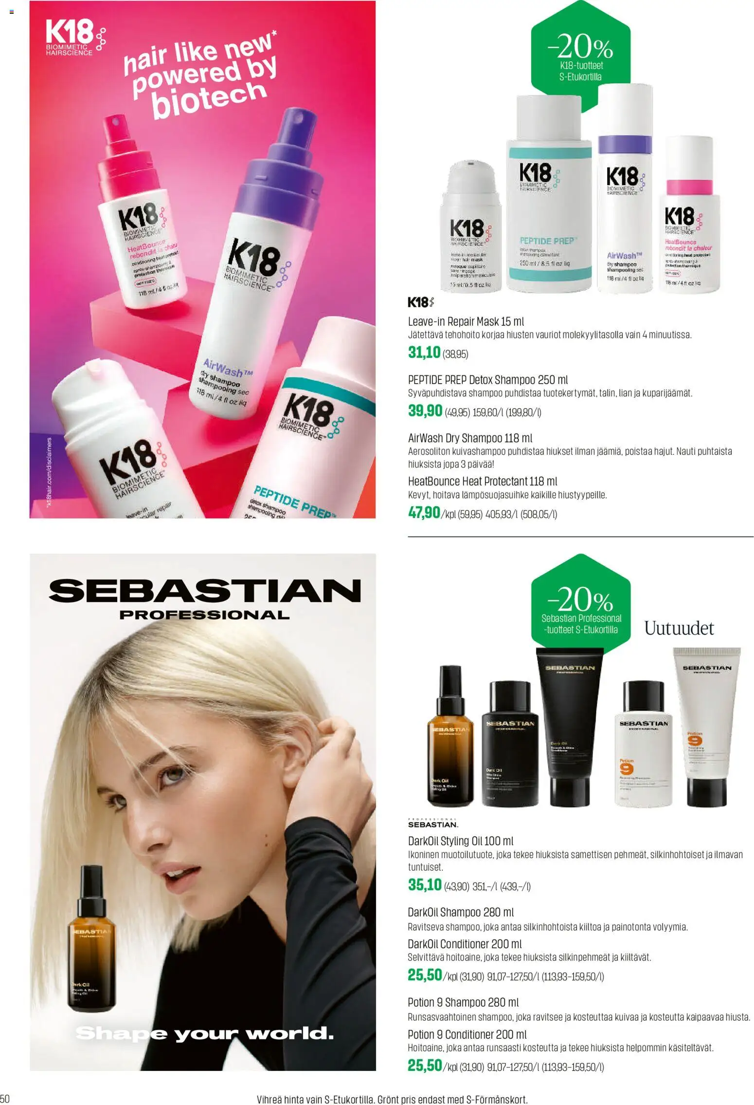 Sokos tarjoukset – voimassa 02.03.2026 alkaen | Sivu: 50 | Tuotteet: Shampoo, Kuivashampoo