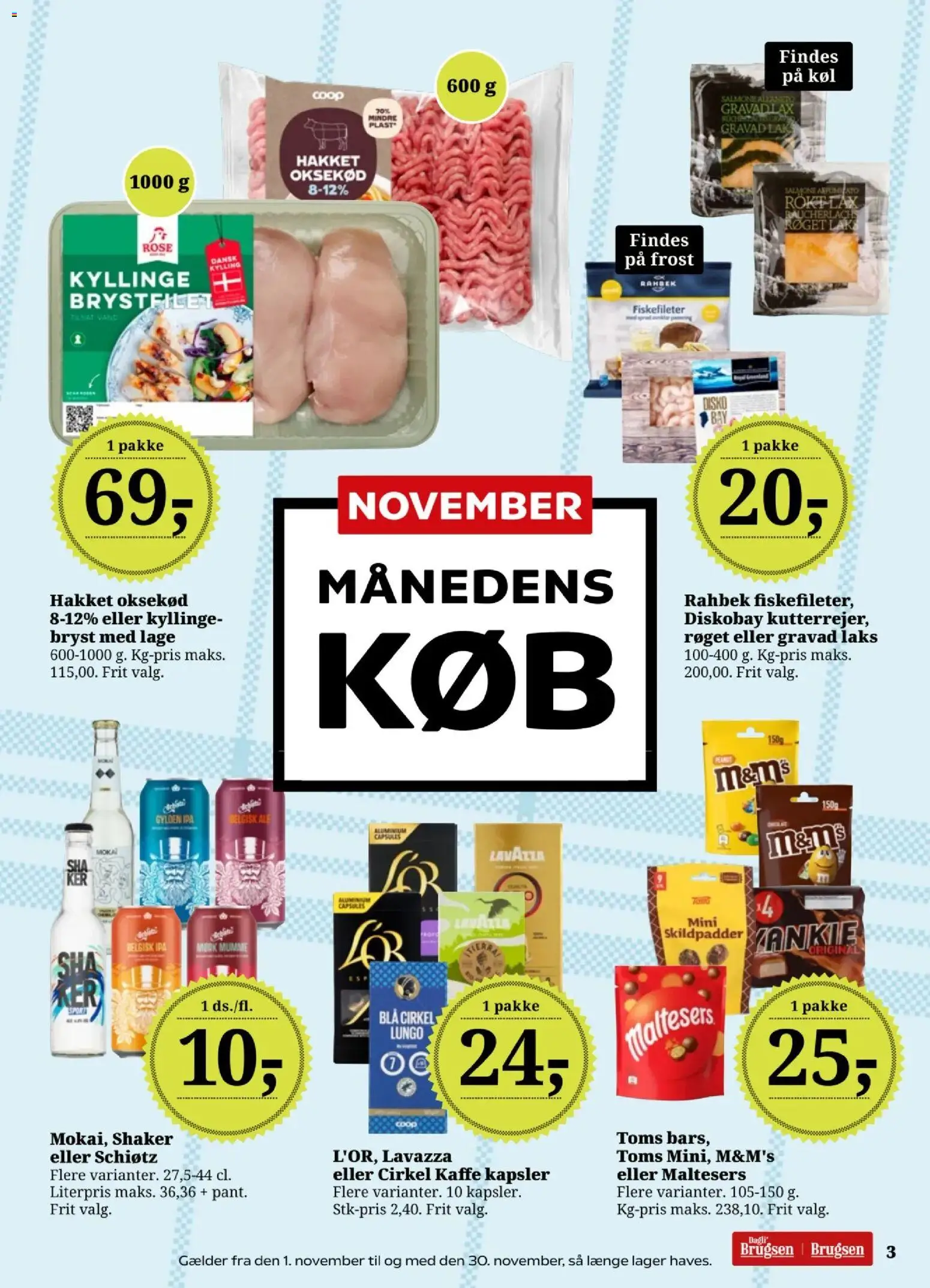 Dagli'Brugsen tilbudsavis – gyldig fra 07.11.2025 | Side: 3 | Produkter: Kaffe, Oksekød