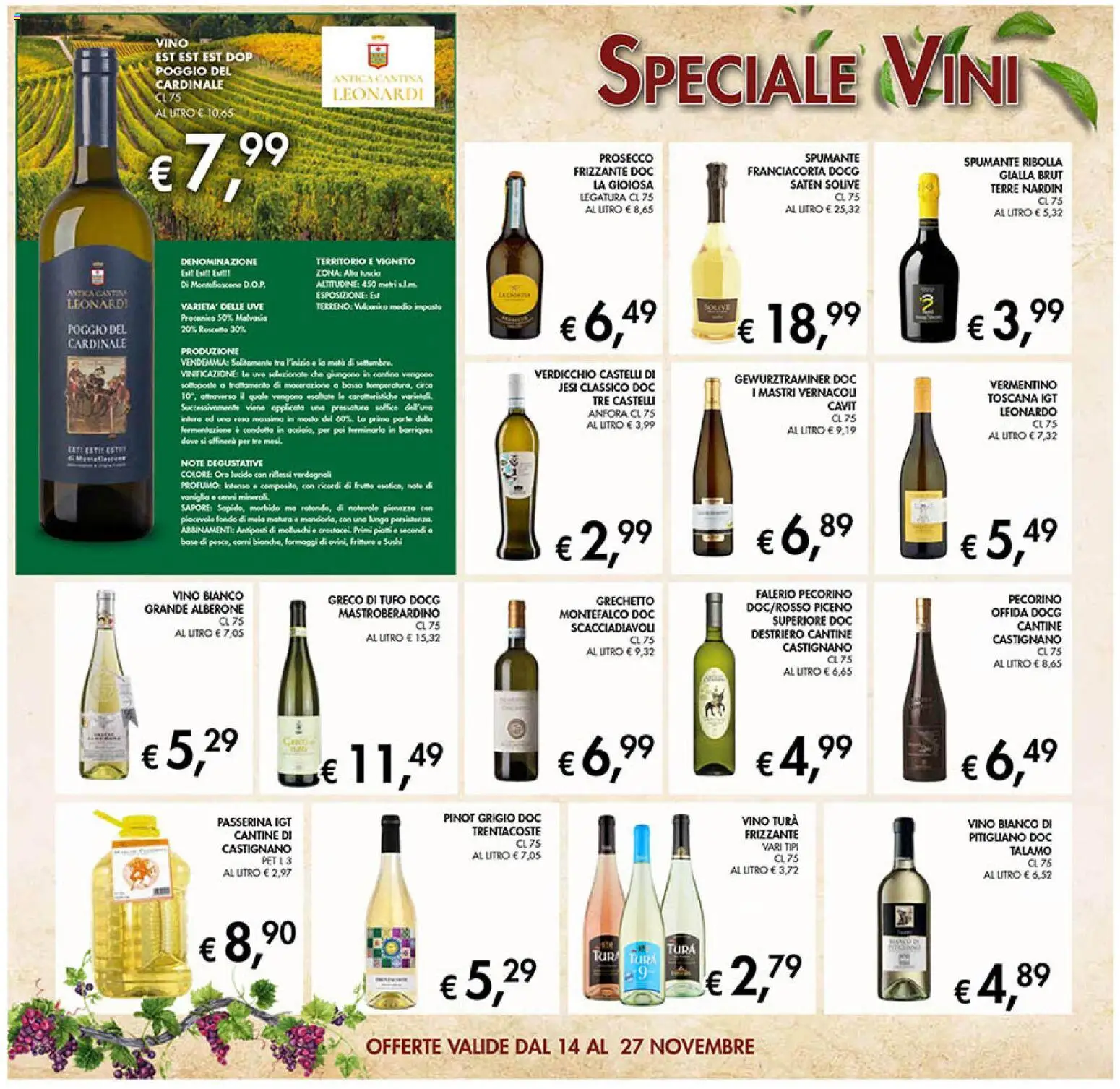 Volantino Coal del 14.11.2025 | Pagina: 12 | Prodotti: Vino, Spumante, Sushi, Pecorino