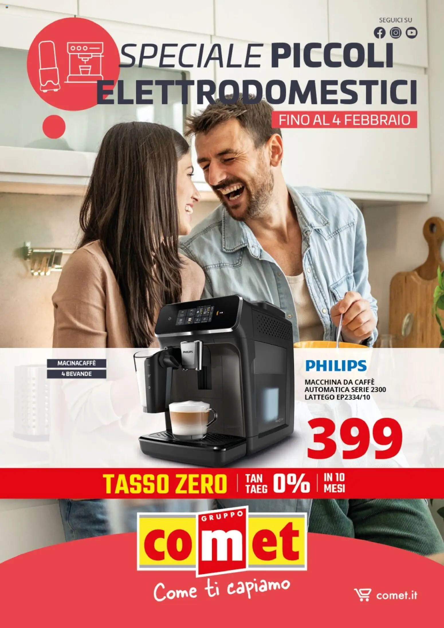 Volantino Comet del 23.01.2026 | Pagina: 1 | Prodotti: Macchina da caffe, Caffè