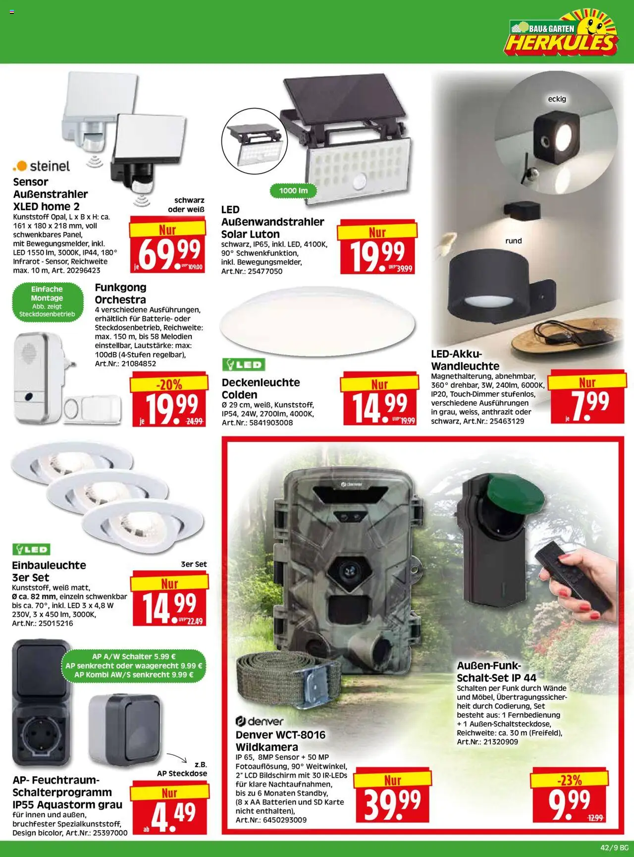 HERKULES Bau & Garten – gültig ab 13.10.2025 | Seite: 9 | Produkte: Batterien, Steckdose, Batterie, Bildschirm