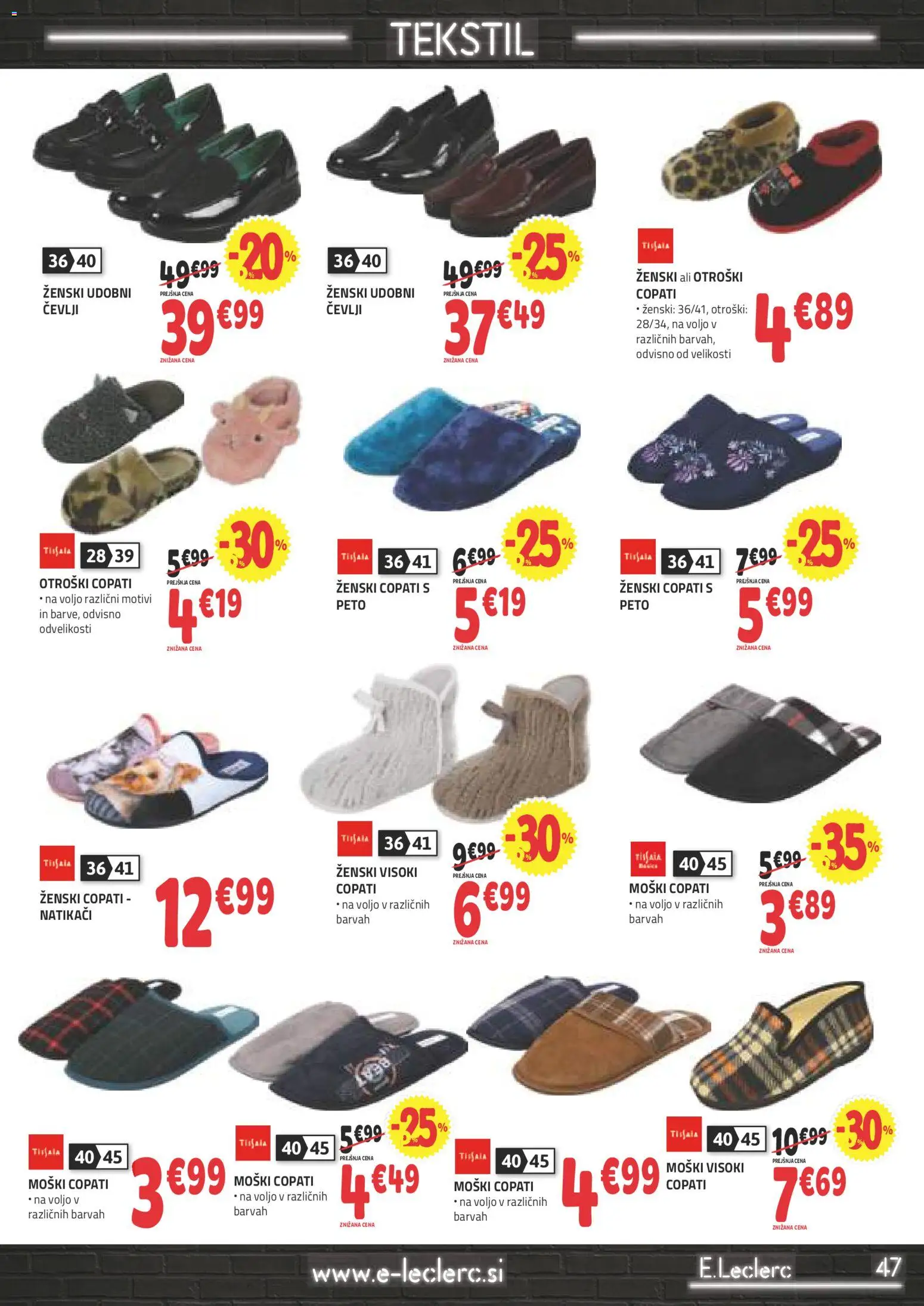 Novi E.leclerc katalog ponudbe – veljaven od 12.11.2025 | Stran: 7 | Izdelki: Cevlji, Natikaci, Copati