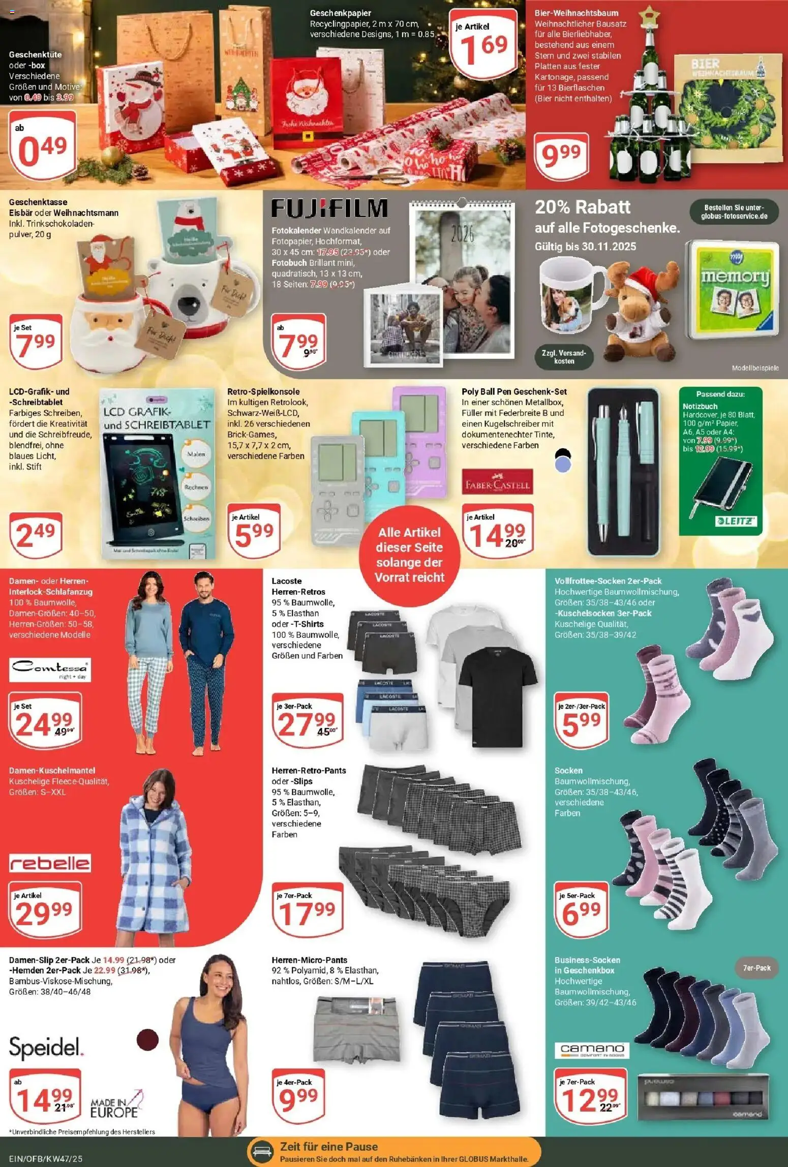 Globus prospekt Homburg-Einöd	 – gültig ab 17.11.2025 | Seite: 27 | Produkte: Bier, Box, Socken, Notizbuch