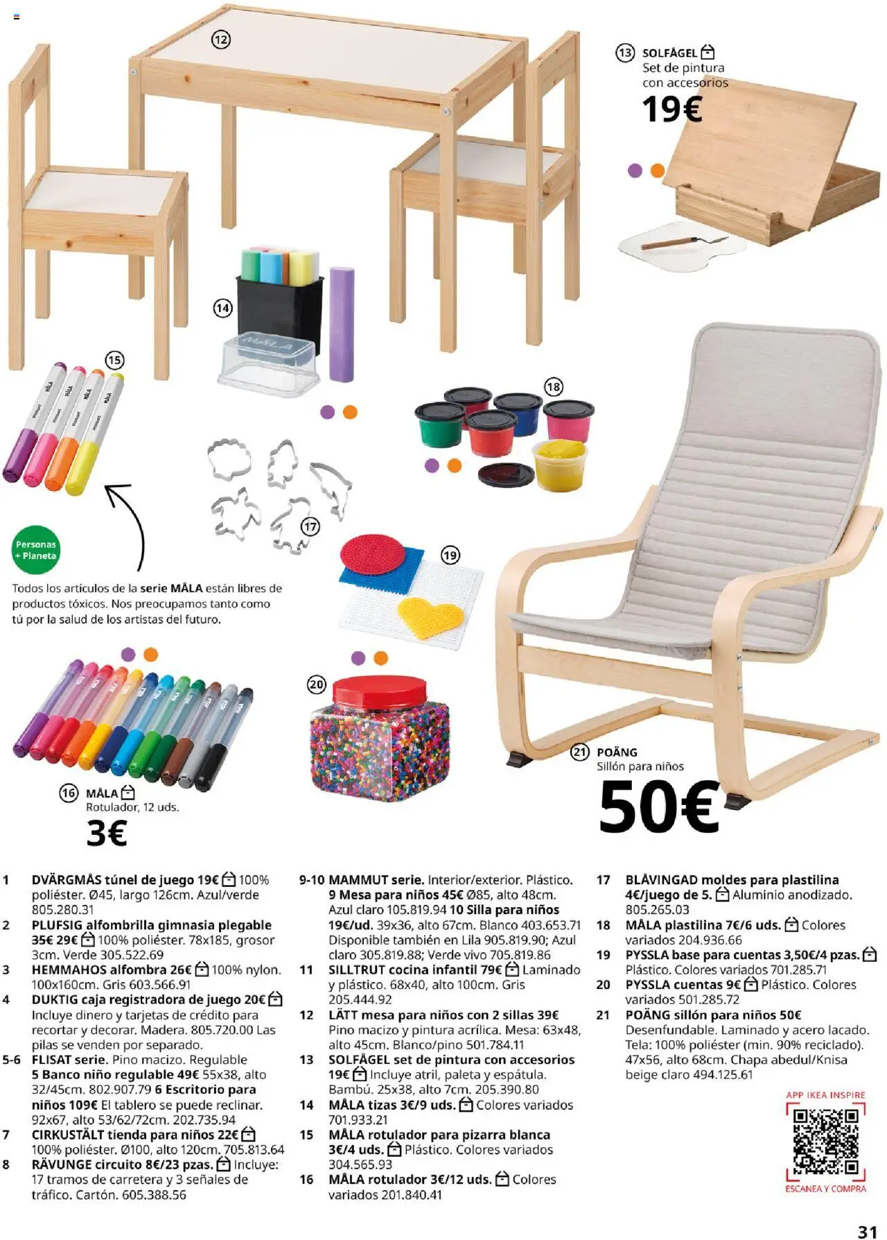 Catálogo IKEA y los niños │ válido desde el 04.02.2025 | Página: 31 | Productos: Cocina, Sillón, Alfombra, Mesa para niños