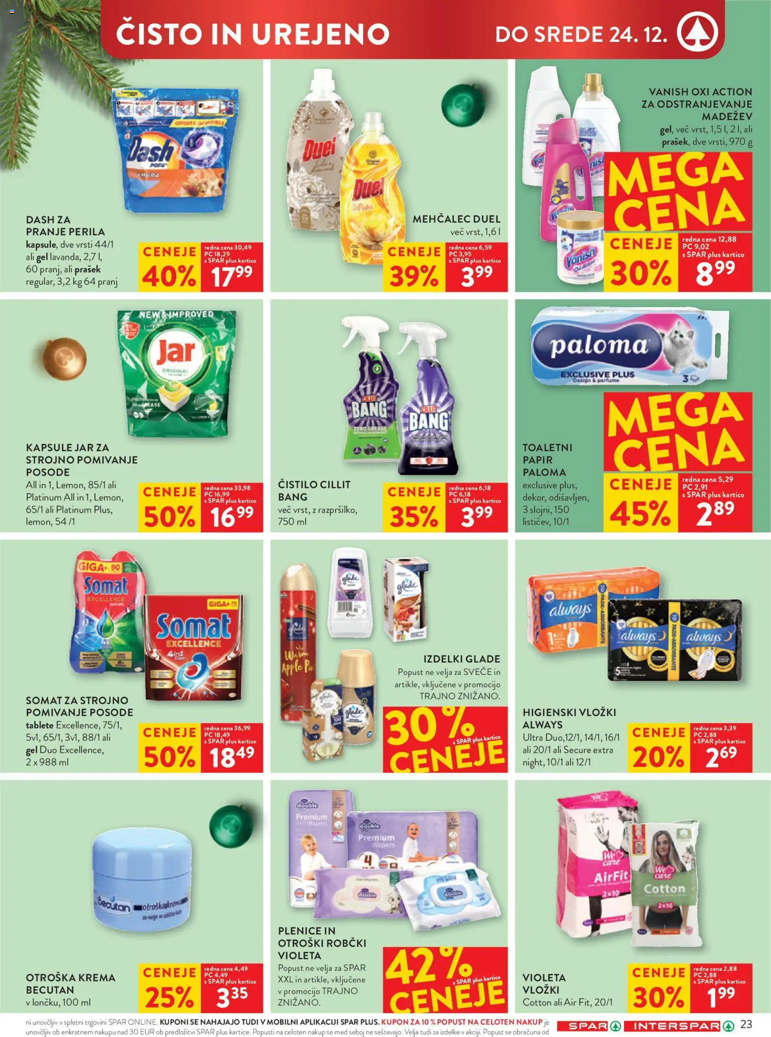 Novi Spar katalog ponudbe – veljaven od 17.12.2025 | Stran: 26 | Izdelki: Prašek, Vložki, Robčki, Krema