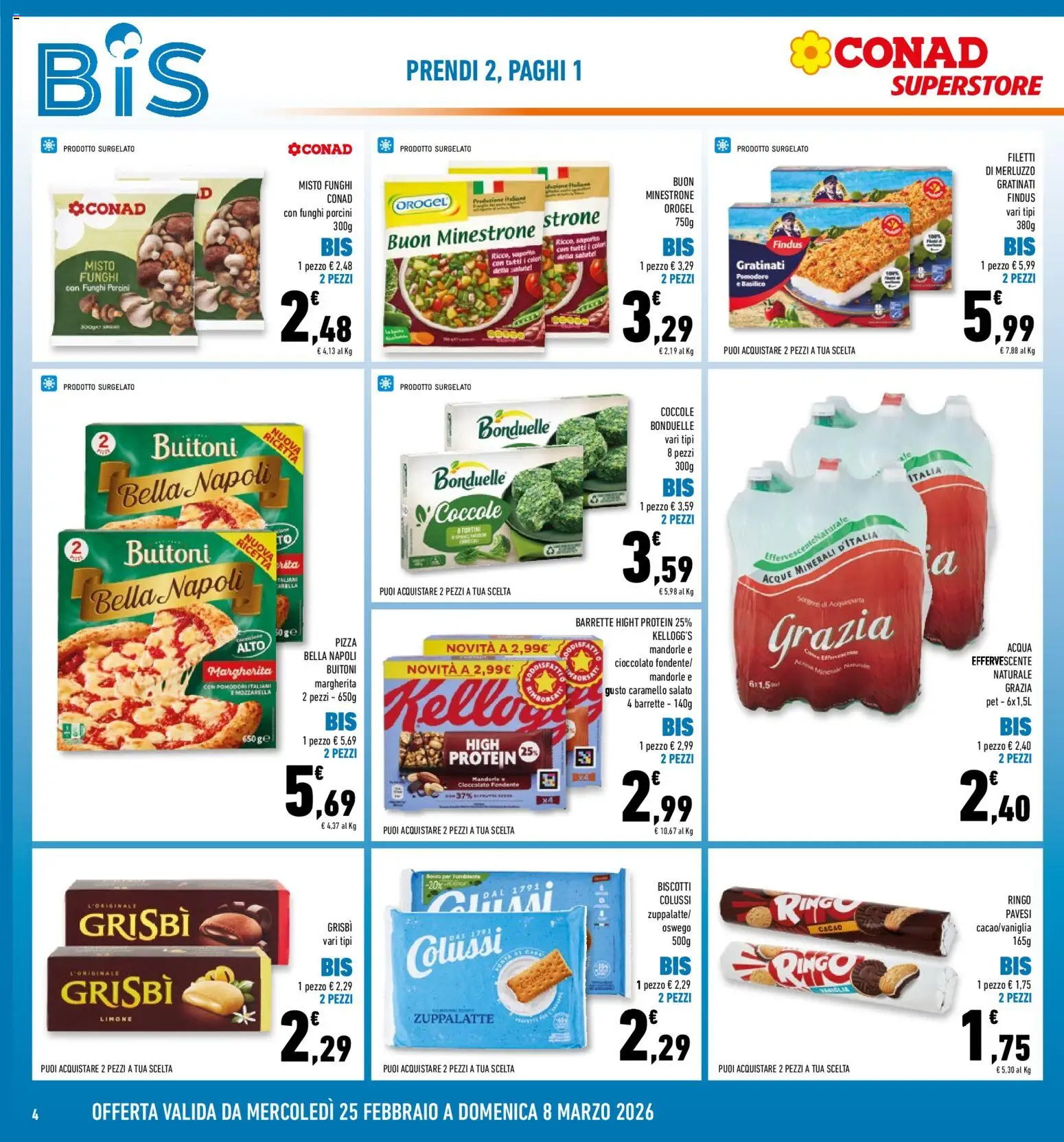 Volantino Conad del 25.02.2026 | Pagina: 4 | Prodotti: Cioccolato, Merluzzo, Limone, Basilico