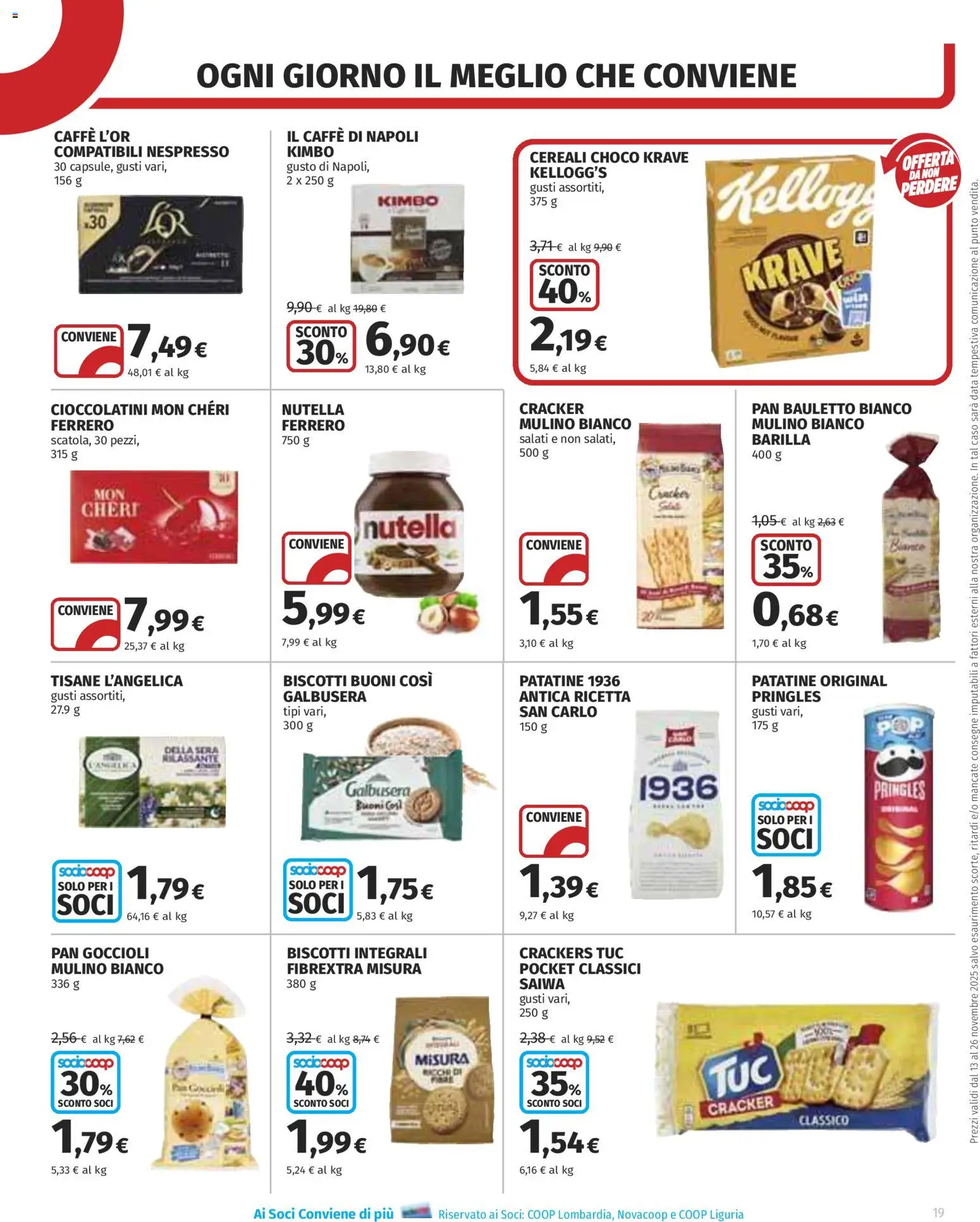 Volantino COOP del 13.11.2025 | Pagina: 19 | Prodotti: Cereali, Biscotti, Crackers, Cioccolatini