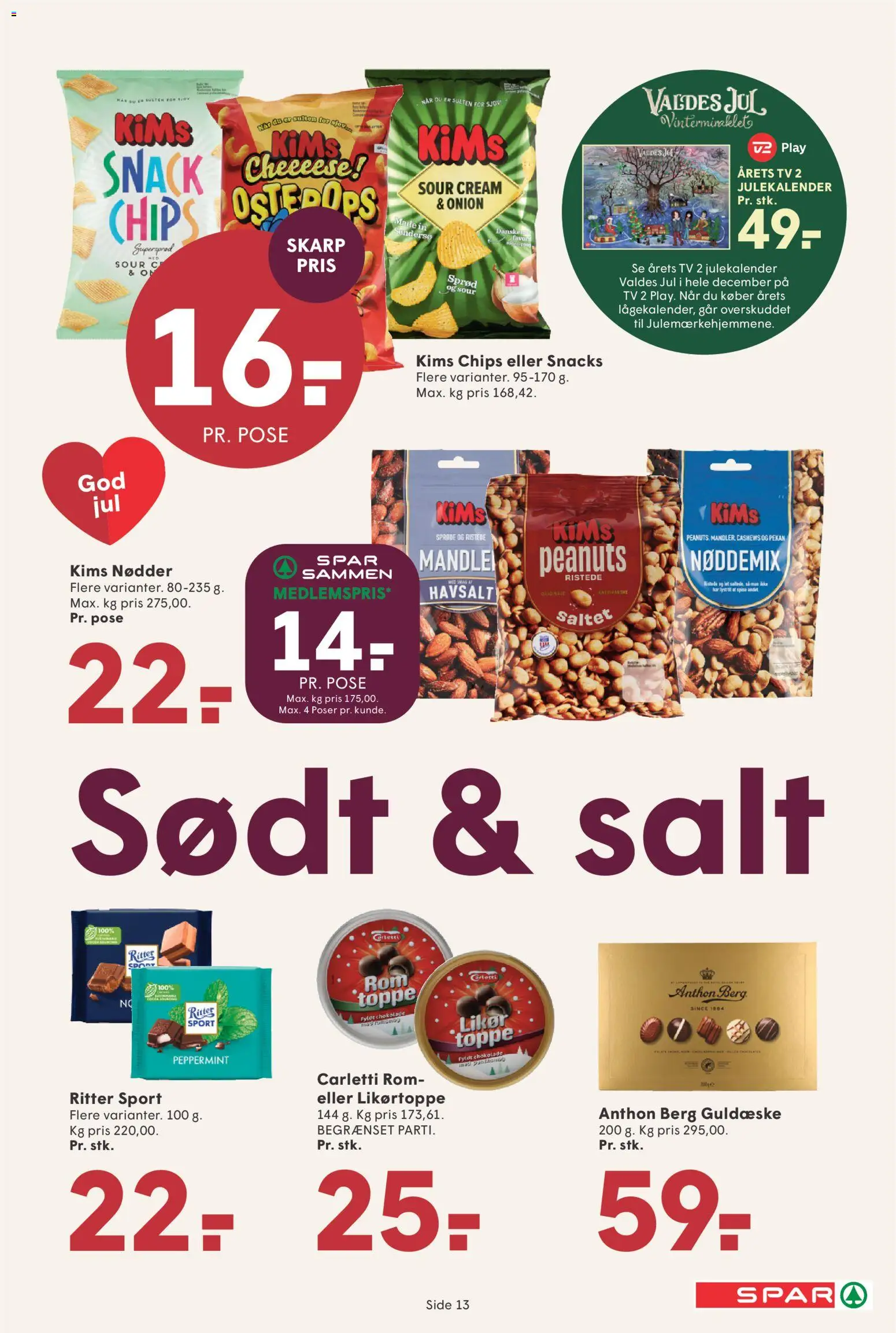 Spar tilbudsavis – gyldig fra 14.11.2025 | Side: 14 | Produkter: Chokolade, Nødder, Peanuts, Rom