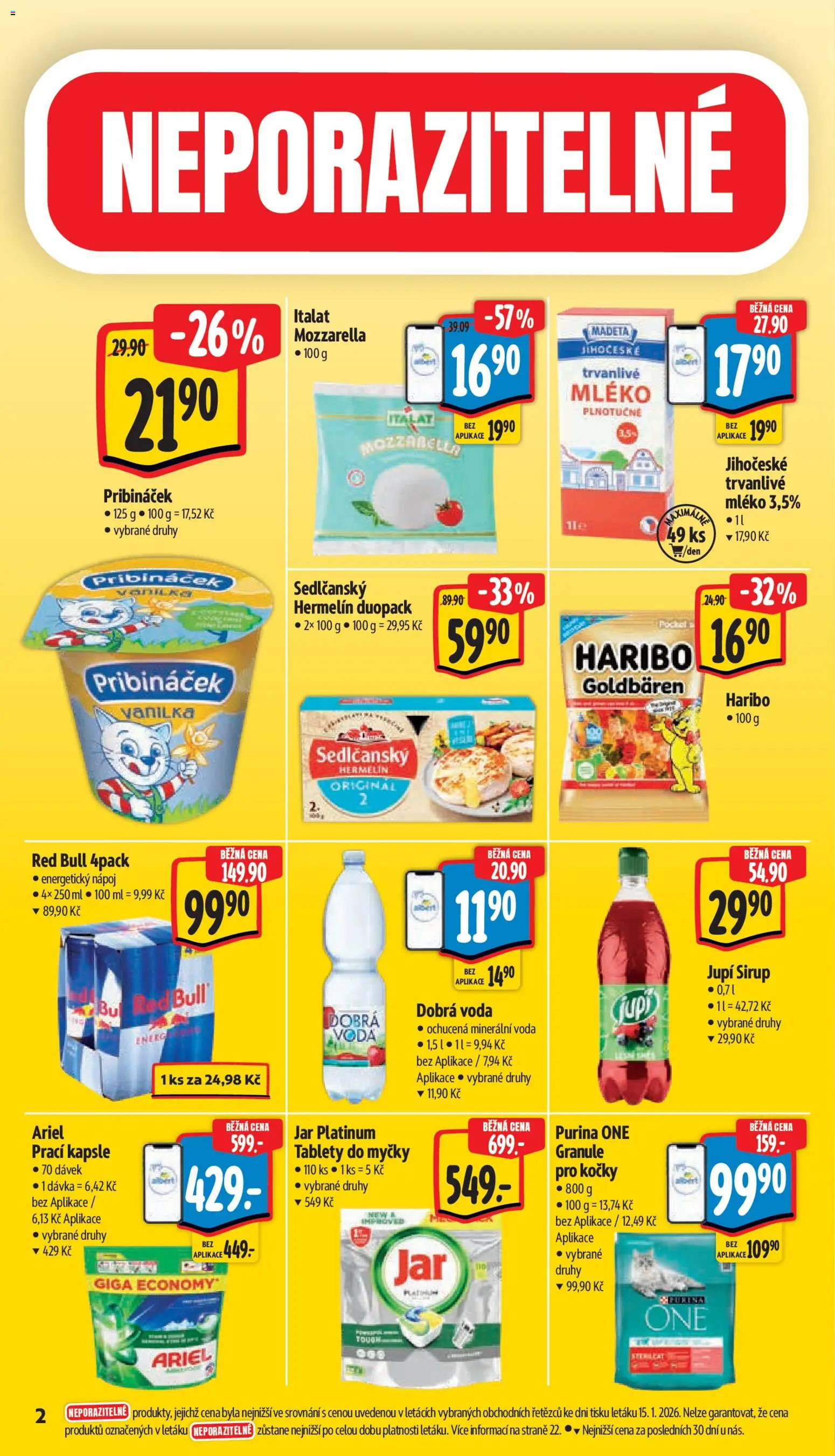 Albert leták - Supermarket od 21.01.2026 | Strana: 7 | Produkty: Granule, Kapsle, Pribináček, Ariel