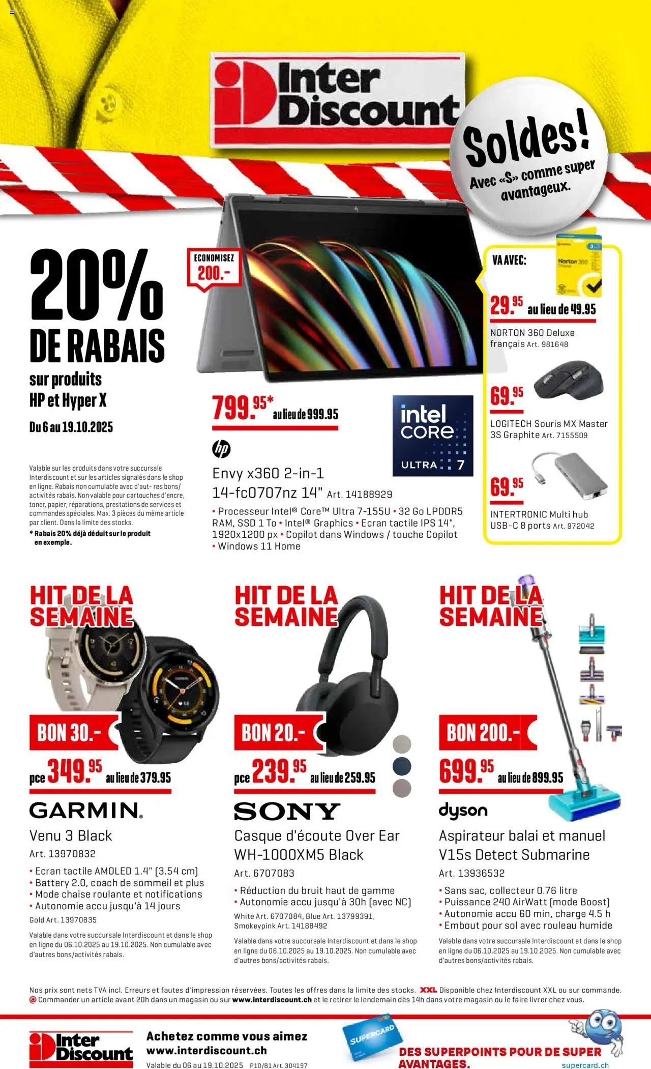 Interdiscount Aktionen FR – gültig ab 06.10.2025 | Seite: 20 | Produkte: HP, Sony, Dyson