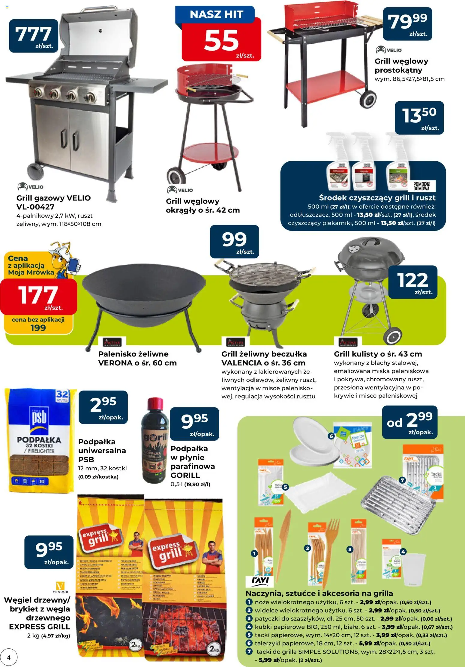 Mrówka gazetka - Elbląg od 23.04.2026 | Strona: 4 | Produkty: Grill, Grill gazowy, Ruszt, Sztućce