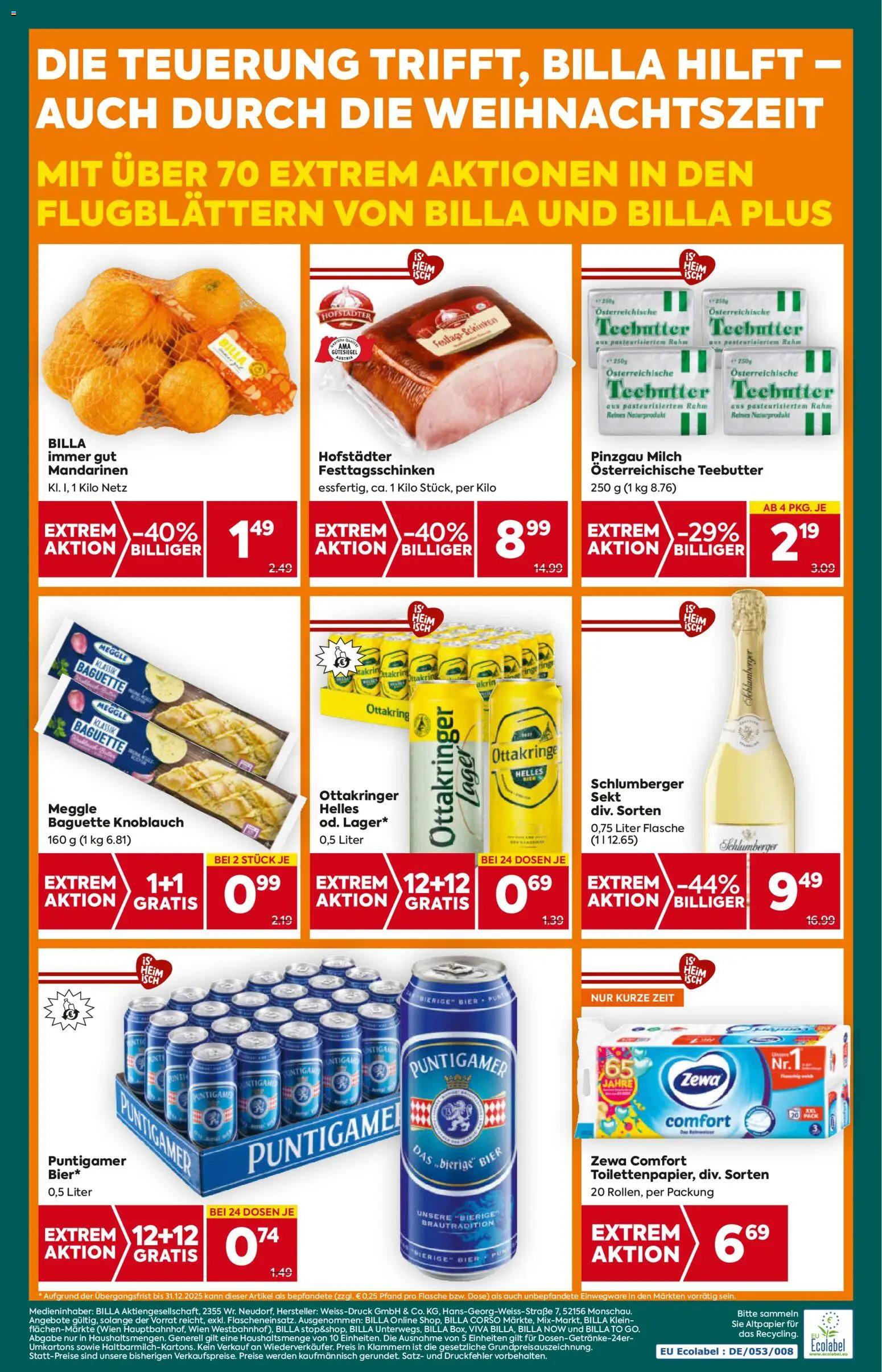 Billa Plus Flugblatt - Tirol gültig ab 27.11.2025 | Seite: 20 | Produkte: Mandarinen, Knoblauch, Milch, Bier