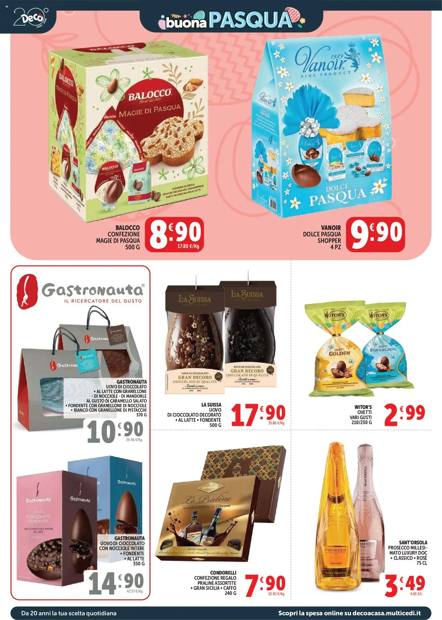 Volantino Decò del 27.03.2026 | Pagina: 4 | Prodotti: Cioccolato, Prosecco, Mandorle, Nocciole
