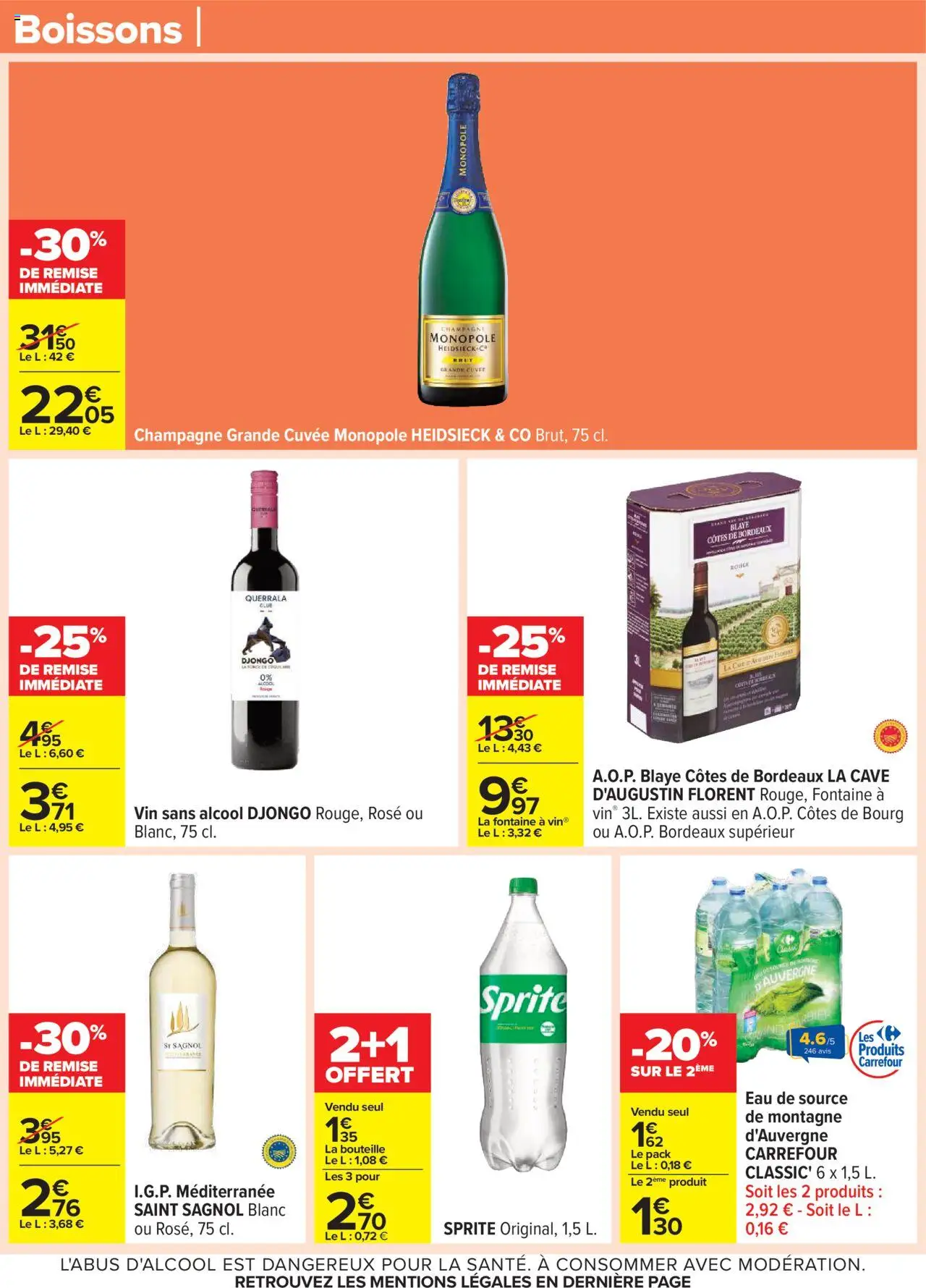  | Page: 57 | Produits: Alcool, Champagne, Eau de source, Vin
