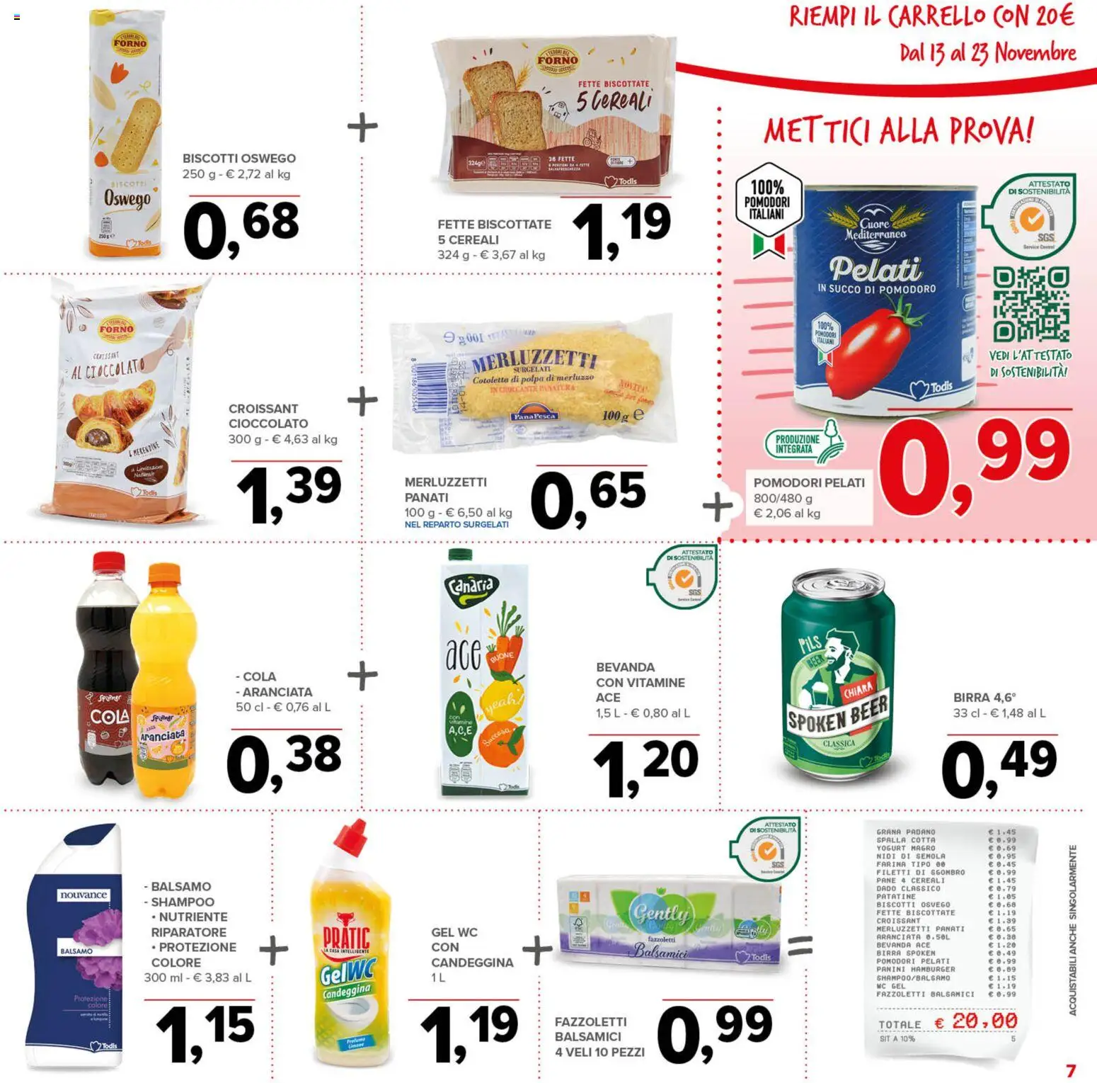 Volantino Todis del 13.11.2025 | Pagina: 7 | Prodotti: Yogurt, Merluzzo, Fazzoletti, Pesca