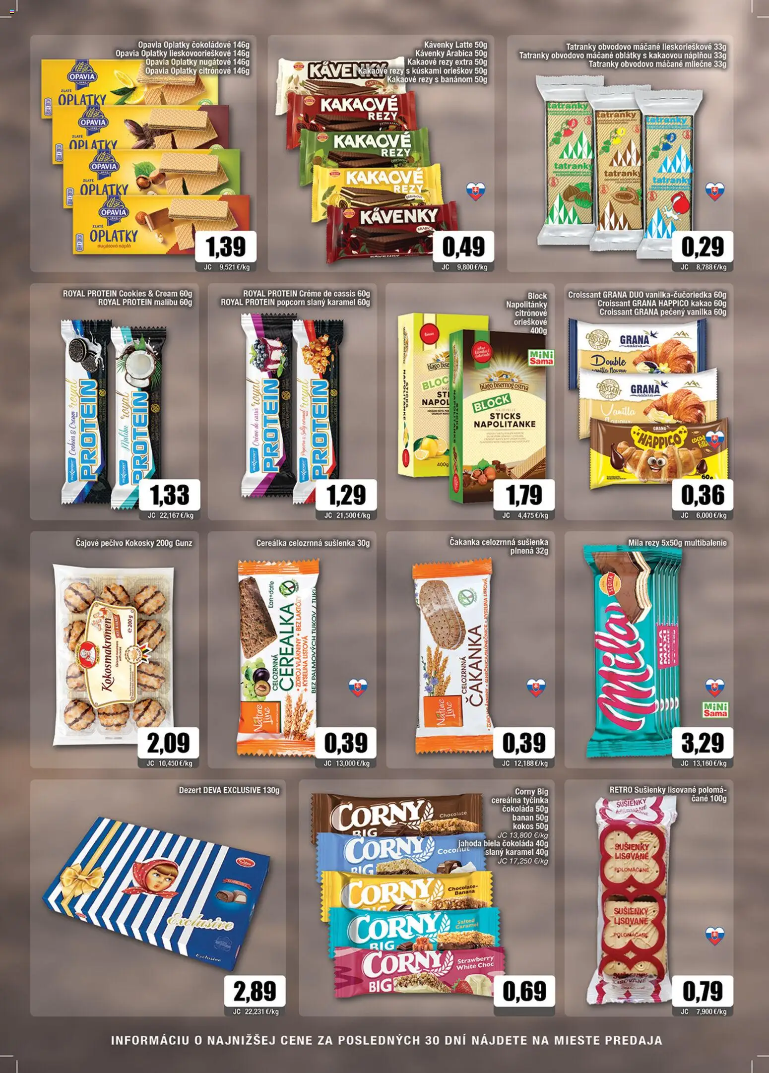 Nové Sama akcie – leták je platný od 20.02.2026 | Strana: 8 | Produkty: Croissant, Malibu, Mila, Kakao