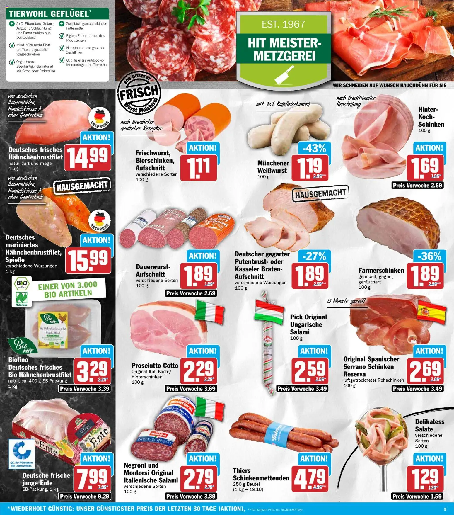 HIT Prospekt 	 – gültig ab 16.02.2026 | Seite: 5 | Produkte: Weißwurst, Spieße, Salami, Ente