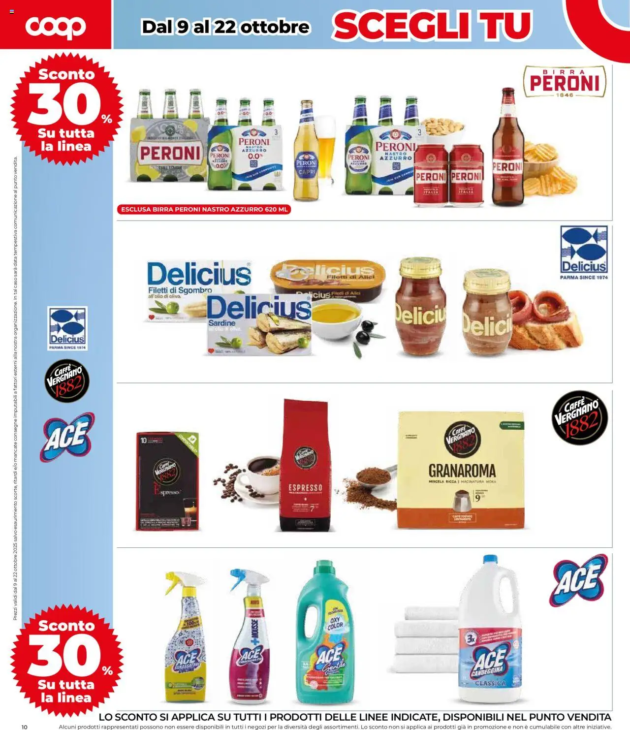 Volantino COOP del 09.10.2025 | Pagina: 10 | Prodotti: Caffè, Olio, Data, Sgombro