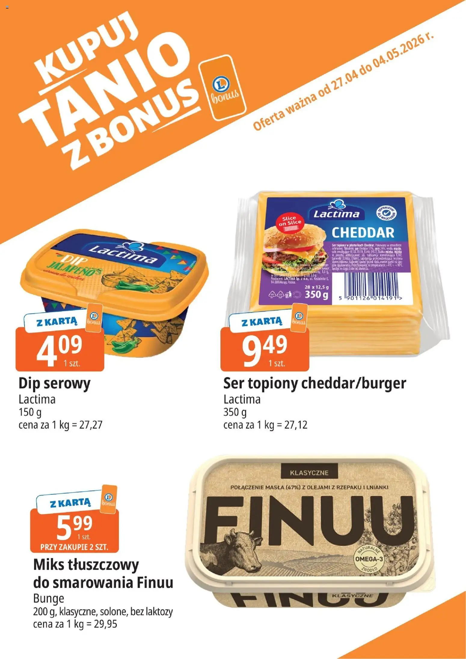 E.Leclerc gazetka - Elbląg kupony dodatkowe od 27.04.2026 | Strona: 6 | Produkty: Sery, Mleko, Cheddar, Ser cheddar