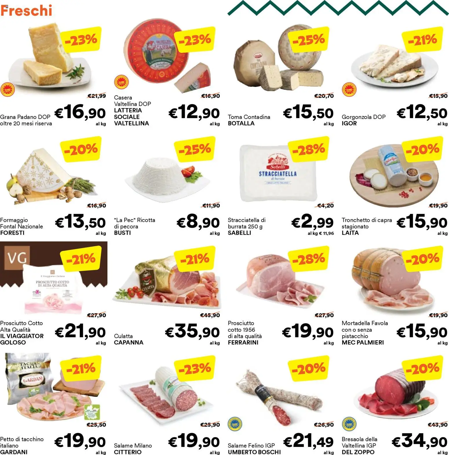 Volantino Unes del 23.03.2026 | Pagina: 19 | Prodotti: Salame, Formaggio, Grana Padano, Burrata