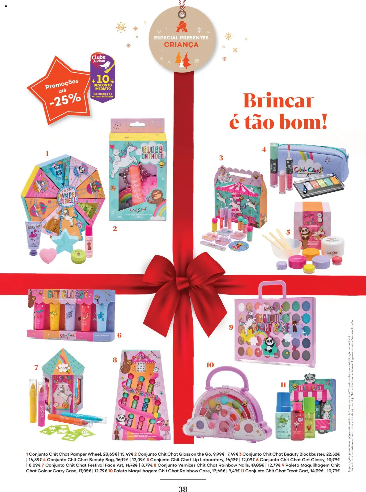 Auchan - Vem aí o Natal │ válido de 06.11.2025 | Página: 38 | Produtos: Gloss, Maquilhagem
