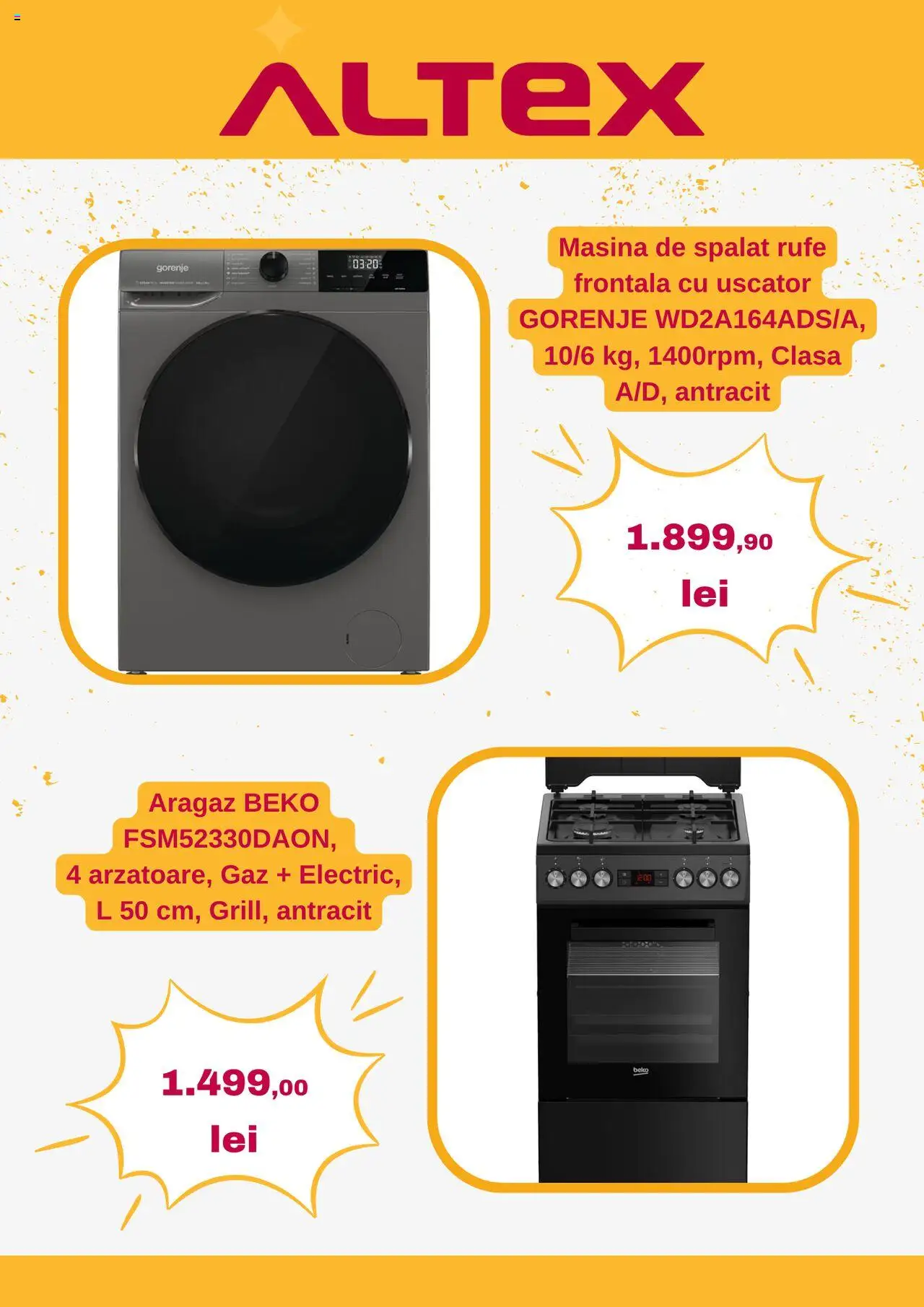 Noul catalog Altex – valabil de la 16.10.2025 | Pagină: 6 | Produse: Mașină De Spălat, Uscător, Aragaz