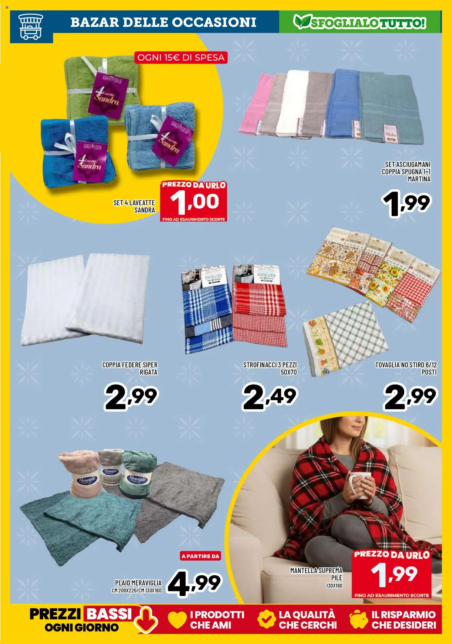Volantino Il Centesimo del 24.02.2026 | Pagina: 17 | Prodotti: Spugna, Pile, Plaid, Tovaglia