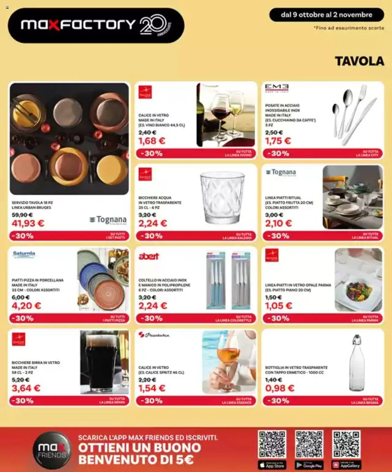 Volantino Max Factory del 09.10.2025 | Pagina: 10 | Prodotti: Pizza, Birra, Acqua, Piatto