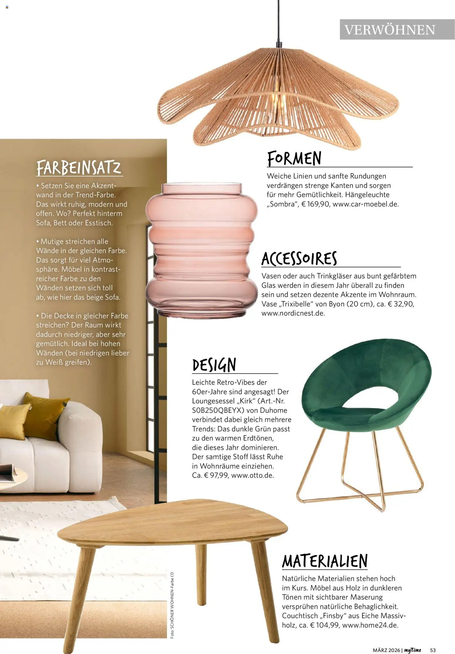 Combi myTime März 2026 – gültig ab 01.03.2026 | Seite: 53 | Produkte: Bett, Decke, Couchtisch, Vase