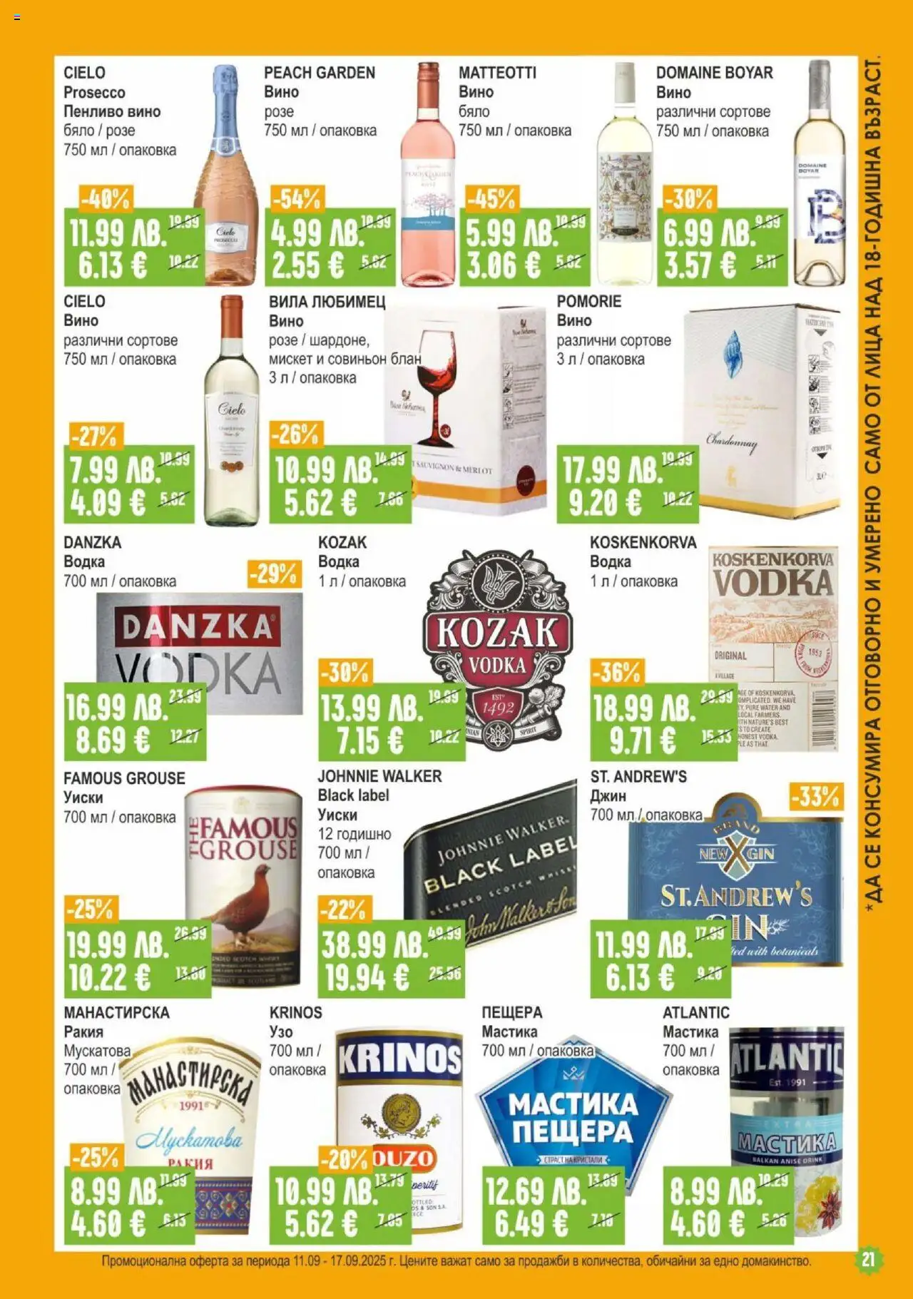  | Страница: 21 | Продукти: Джин, Уиски, Вино, Мастика