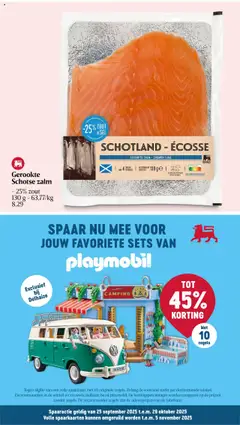 Gerookte Schotse zalm, - 25% zout 130 g - Voorbeeld van een folder van Delhaize, geldig van 09.10.2025 | Pagina: 21