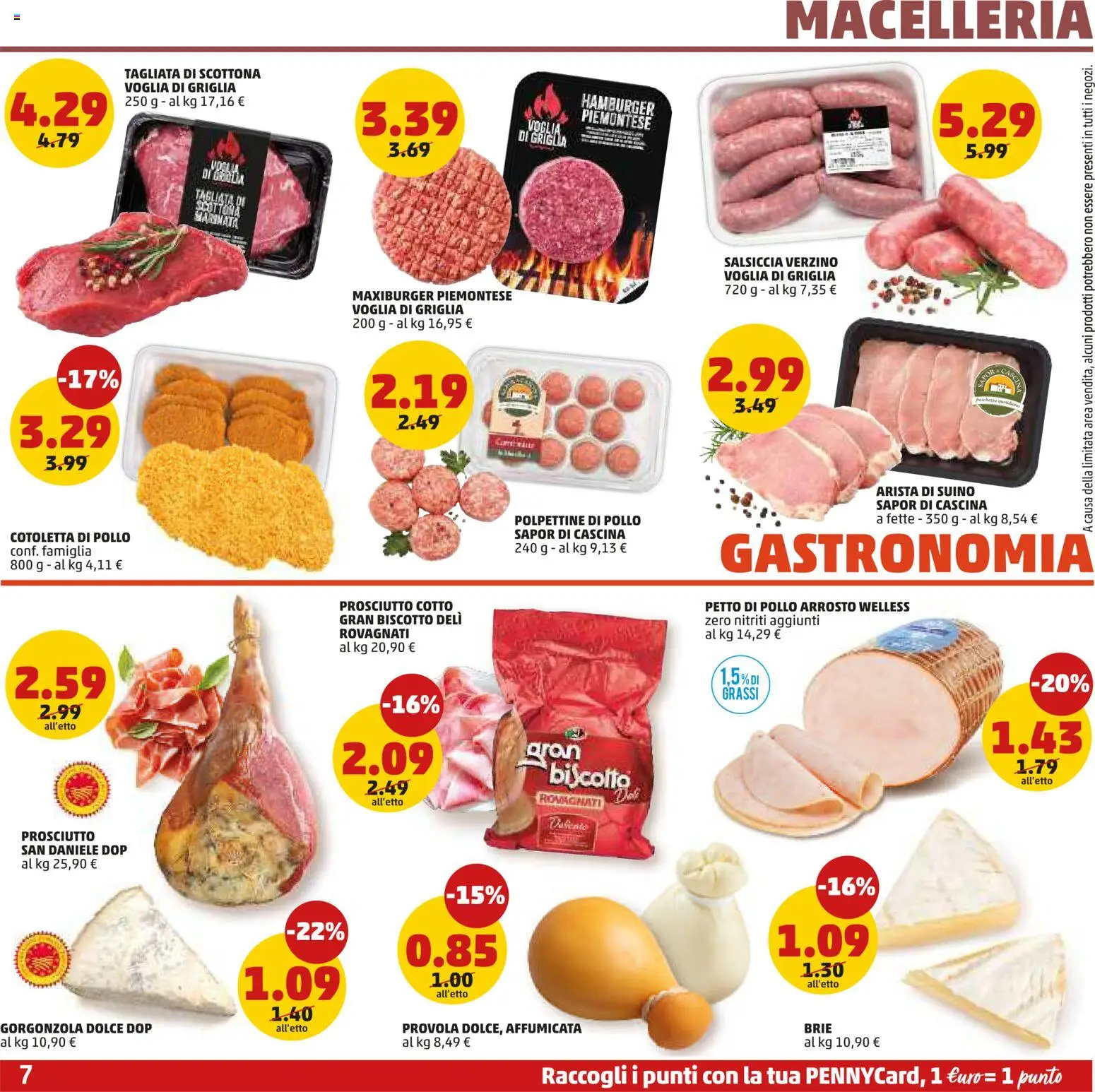Volantino PENNY del 15.01.2026 | Pagina: 7 | Prodotti: Prosciutto Cotto, Prosciutto, Provola, Hamburger