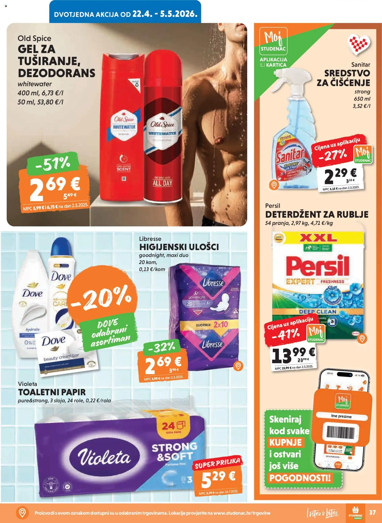 Studenac katalog | vrijedi od 29.04.2026 | Stranica: 37 | Proizvodi: Dezodorans, Deterdžent, Old Spice, Persil