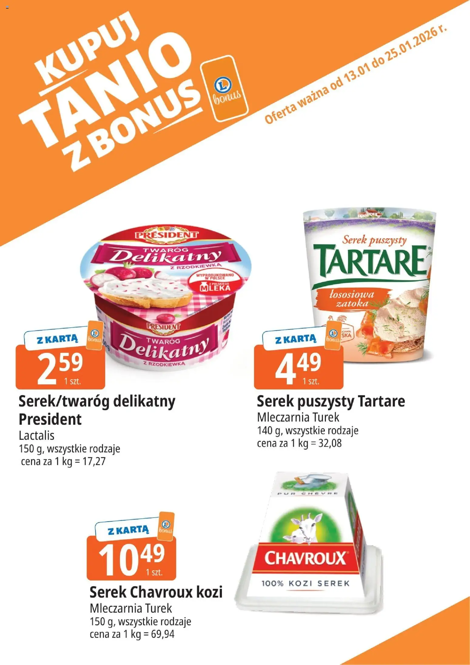 E.Leclerc Gazetka - Elbląg kupony dodatkowe od 13.01.2026 | Strona: 5 | Produkty: Karta, Serek, Mleka