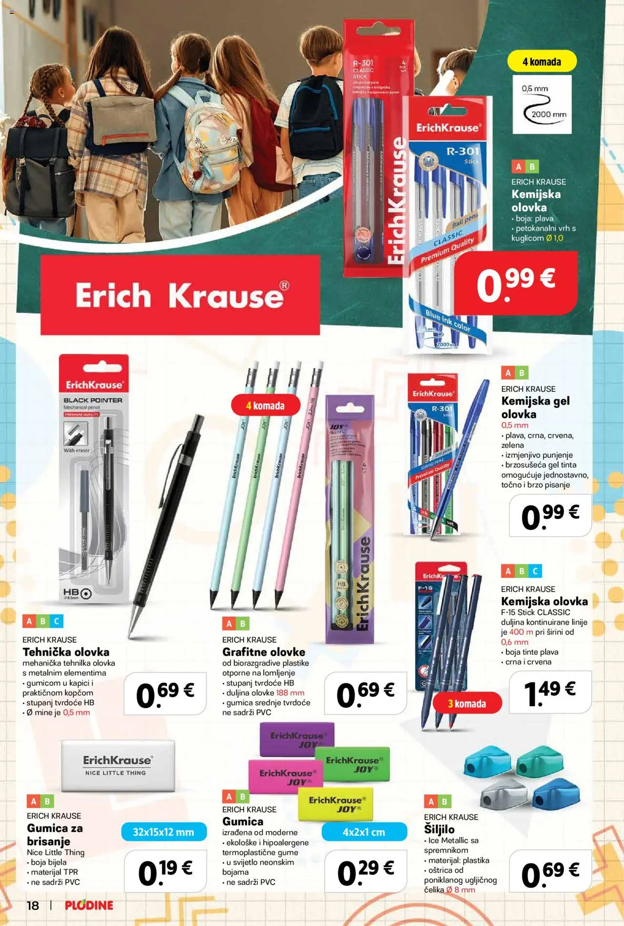 Plodine katalog | vrijedi od 13.08.2025 | Stranica: 20 | Proizvodi: Šiljilo, Grafitne olovke, Kemijska olovka