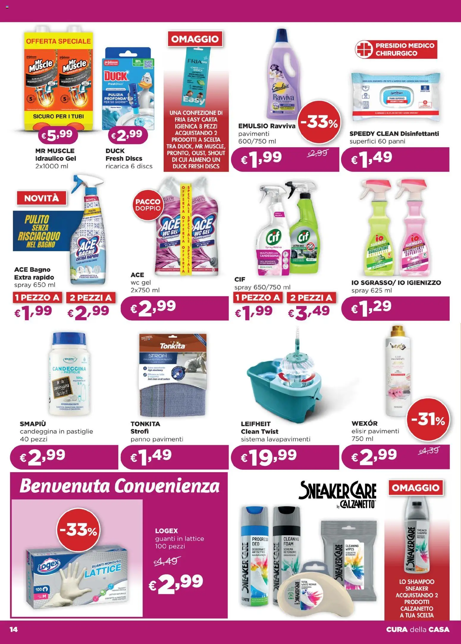 Volantino La Saponeria del 18.03.2026 | Pagina: 14 | Prodotti: Shampoo, Deodorante, Candeggina, Anticalcare