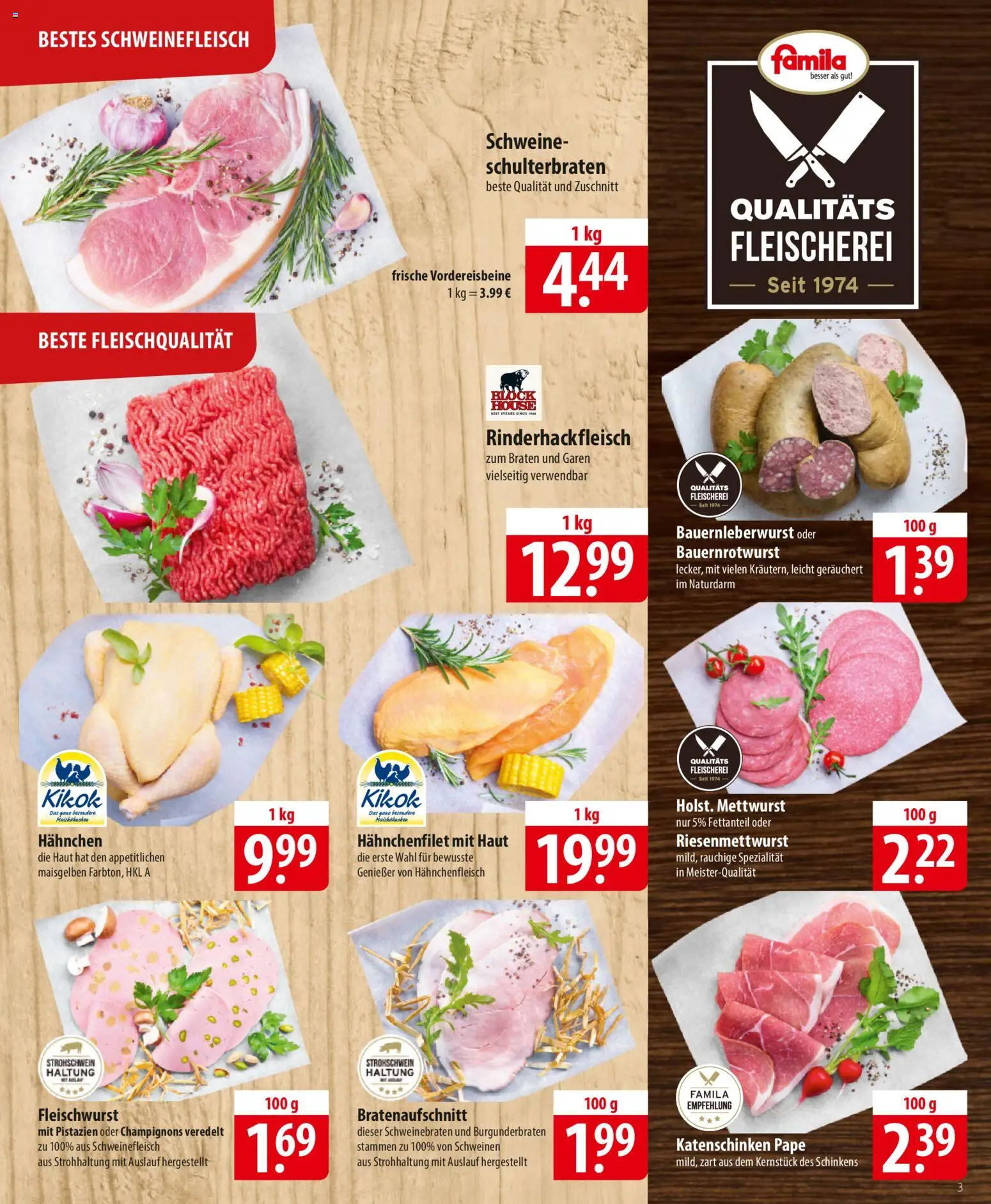 Famila Prospekt 	 – gültig ab 09.02.2026 | Seite: 3 | Produkte: Hahnchen, Pistazien, Champignons, Schweinefleisch