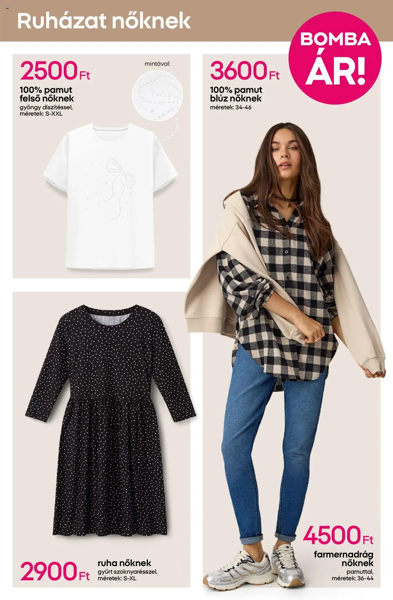 Pepco akciós ujság - amely érvényes a következő dátumtól: 18.09.2025 | Oldal: 3 | Termékek: Farmernadrág, Ruha, Blúz
