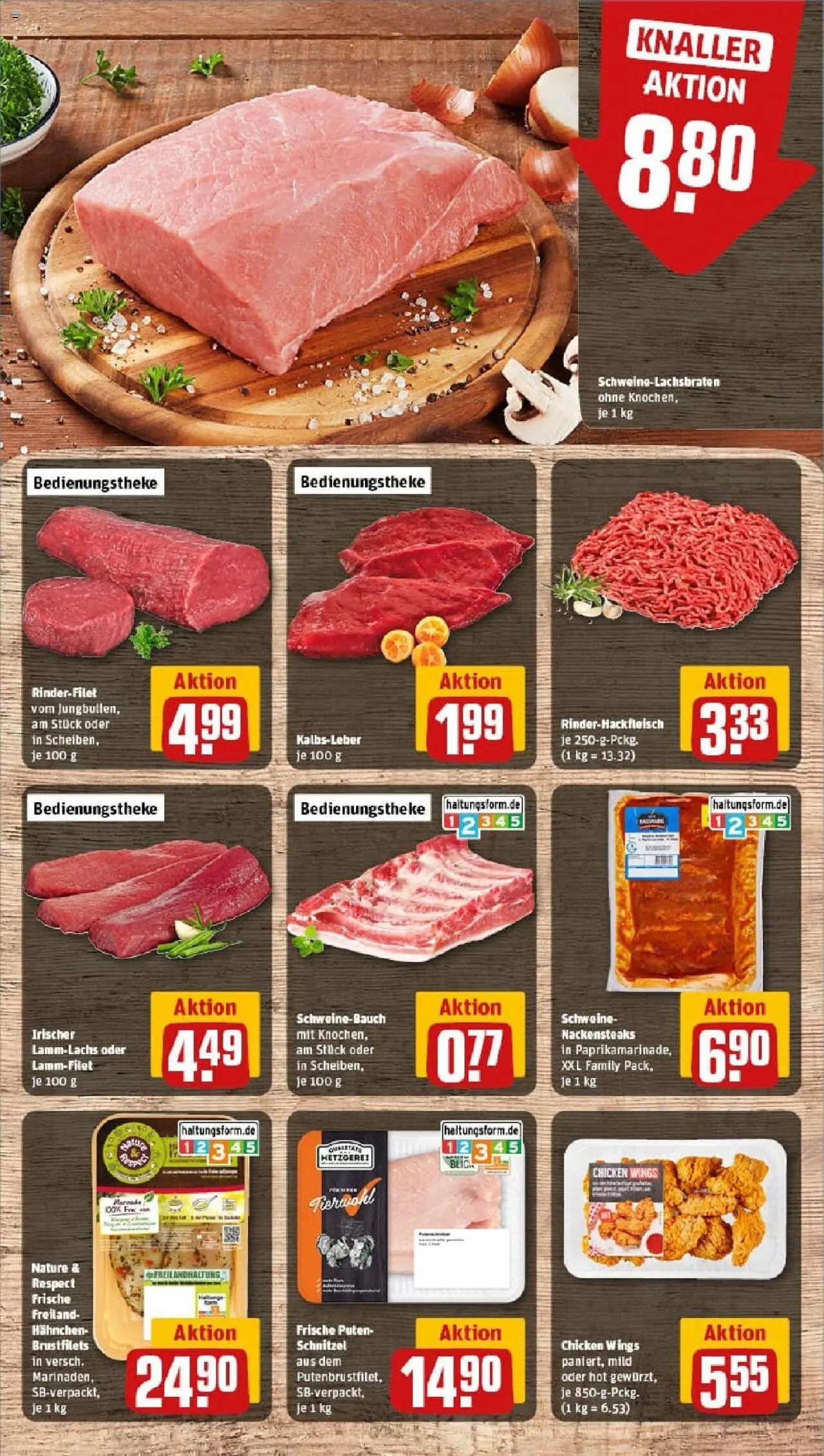Rewe prospekt Kleinostheim	 – gültig ab 01.09.2025 | Seite: 10 | Produkte: Nackensteaks, Rinderfilet, Schweinebauch, Kalbsleber