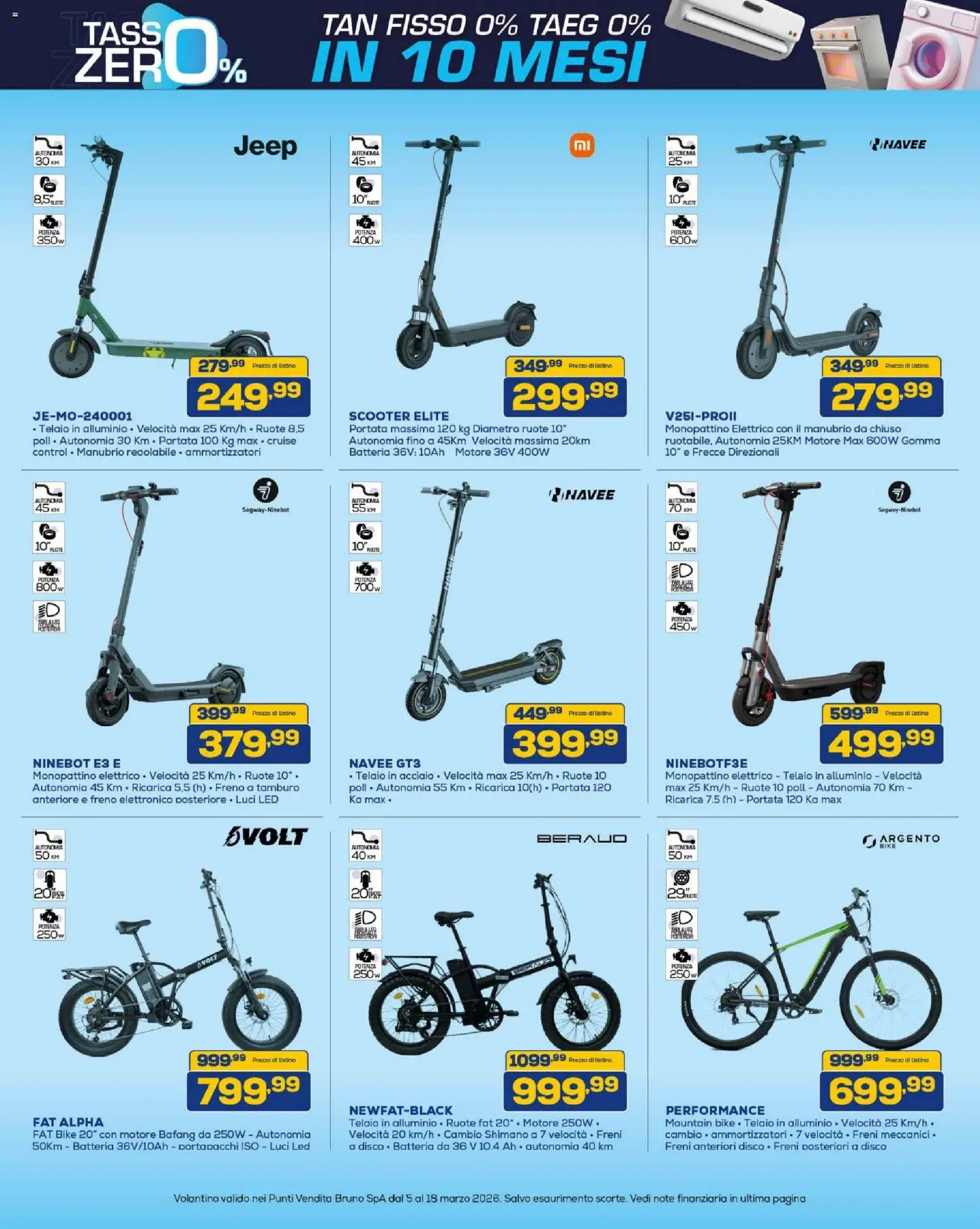 Volantino BRUNO del 05.03.2026 | Pagina: 25 | Prodotti: Monopattino, Disco, Batteria, Monopattino elettrico