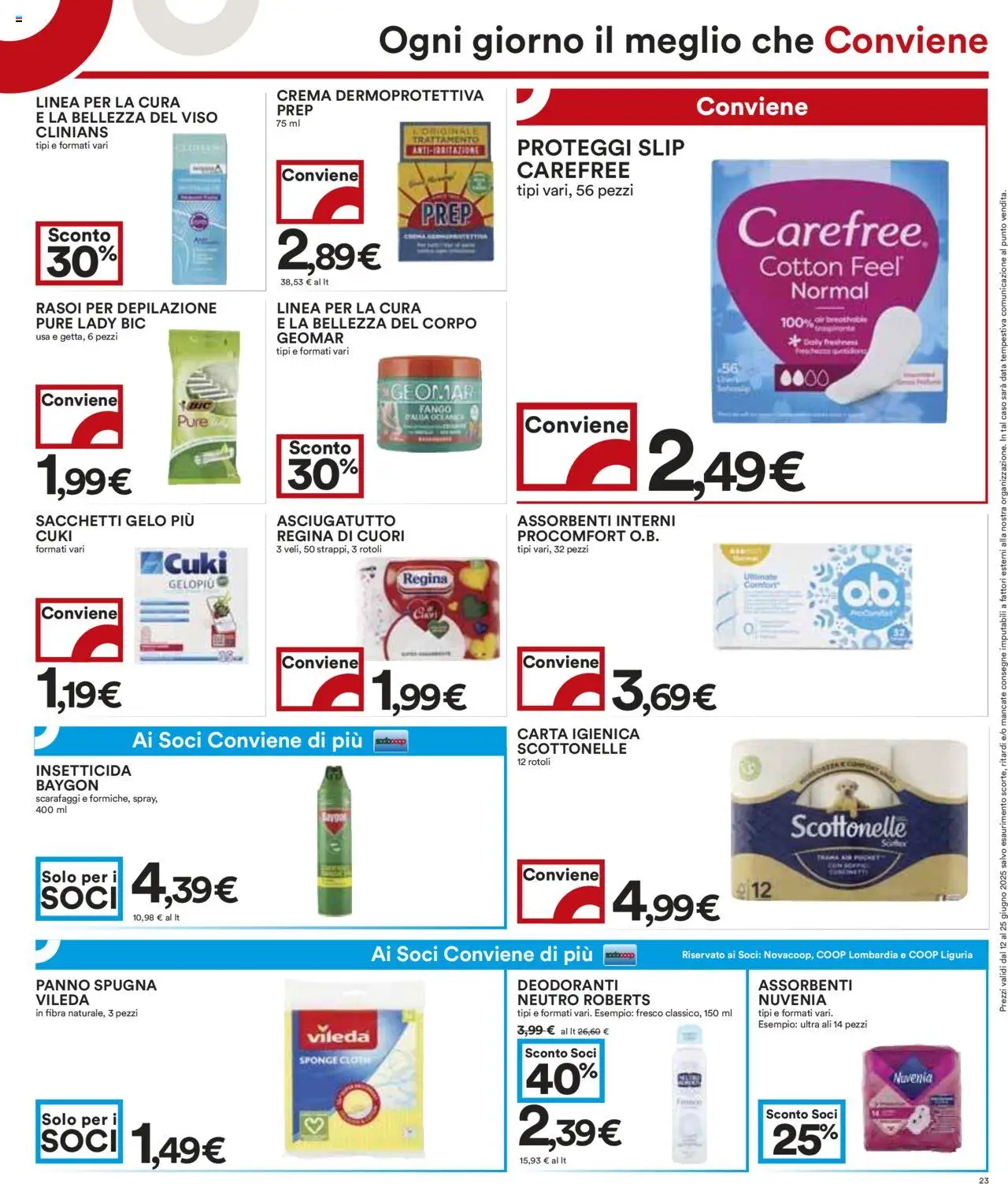 Volantino COOP del 12.06.2025 | Pagina: 23 | Prodotti: Crema, Carta igienica, Asciugatutto, Insetticida