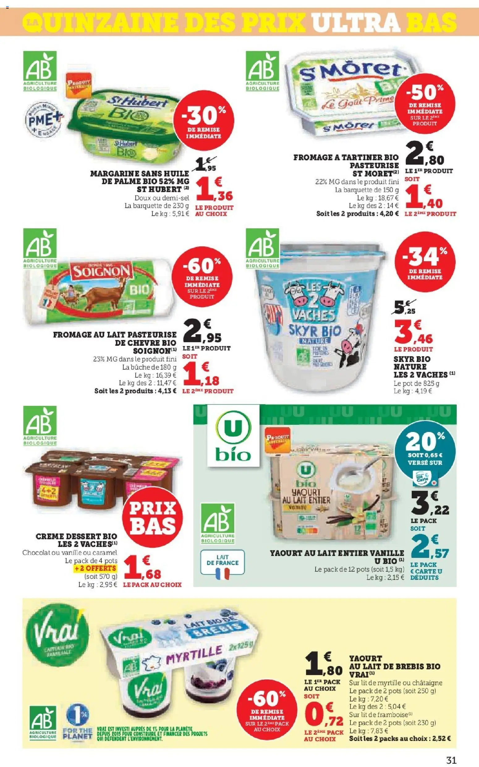 {H1} | Page: 31 | Produits: Lait bio, Lait, Yaourt, Chocolat