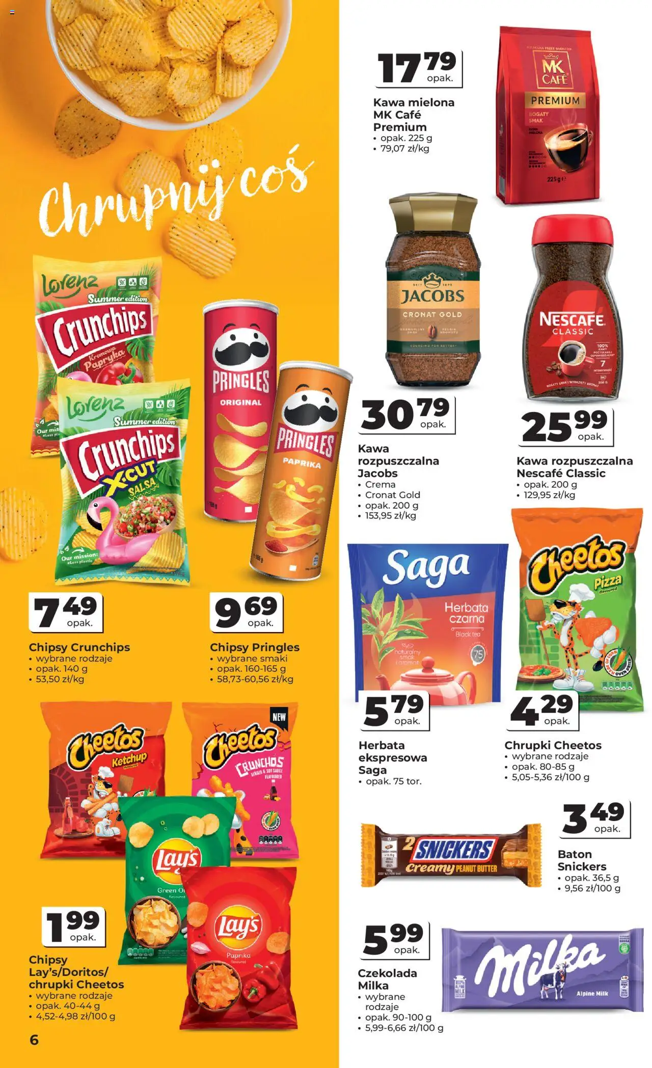 Odido Gazetka od 06.08.2025 | Strona: 6 | Produkty: Chipsy, Chrupki, Milka, Pringles