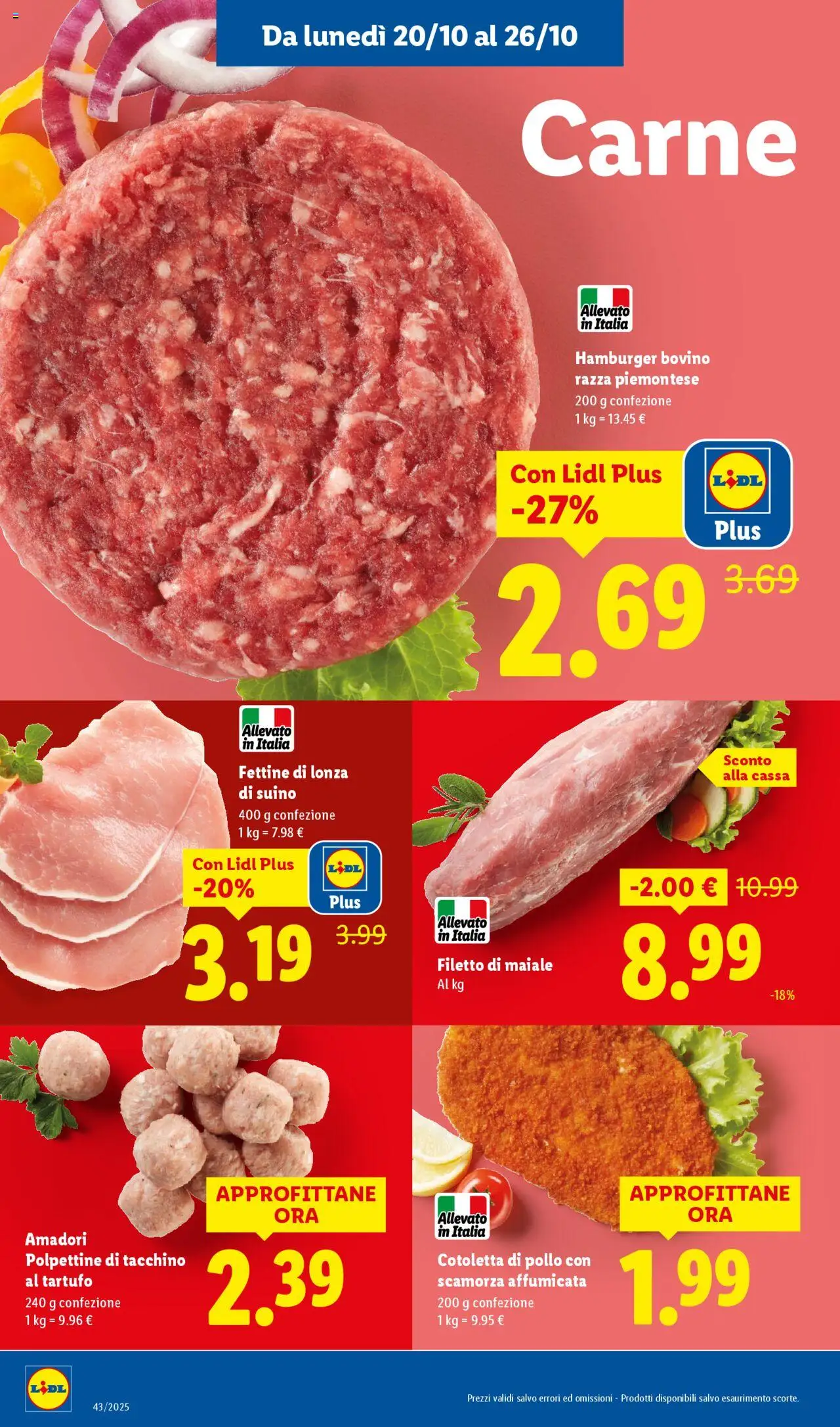 Volantino Lidl del 20.10.2025 | Pagina: 4 | Prodotti: Tartufo, Maiale, Tacchino, Hamburger