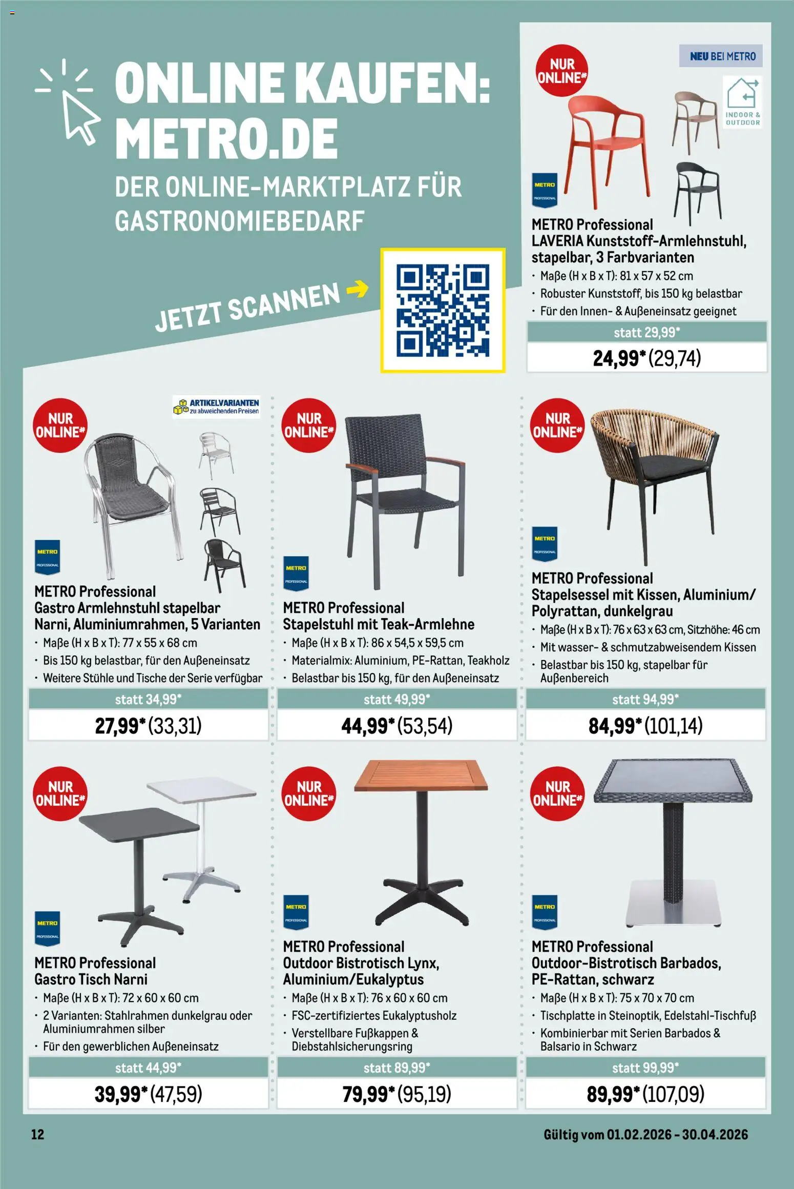 Metro Outdoor für Profis – gültig ab 01.02.2026 | Seite: 12 | Produkte: Kissen, Tisch, Wasser