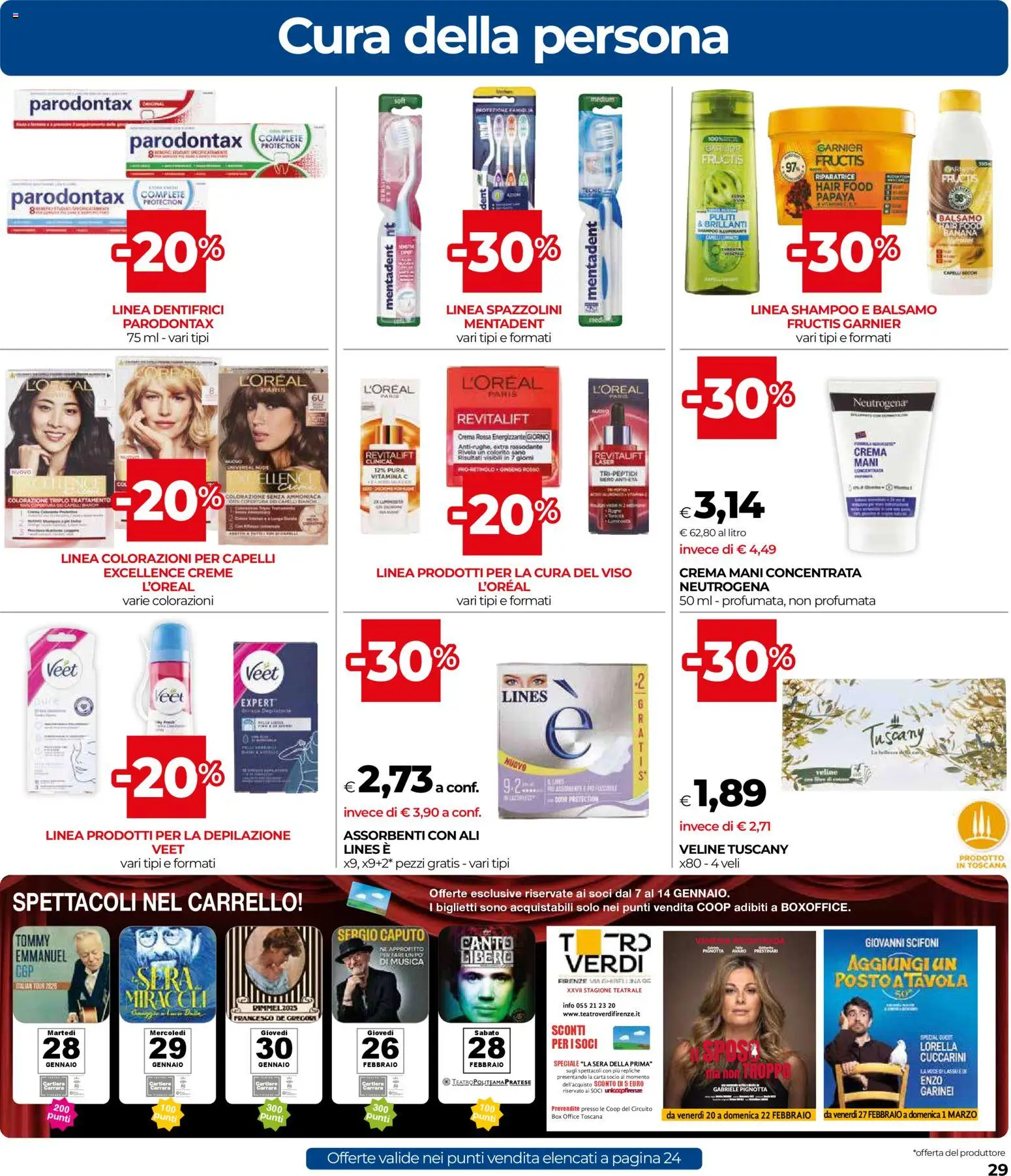 Volantino COOP del 07.01.2026 | Pagina: 29 | Prodotti: Shampoo, Balsamo, Crema, Veline